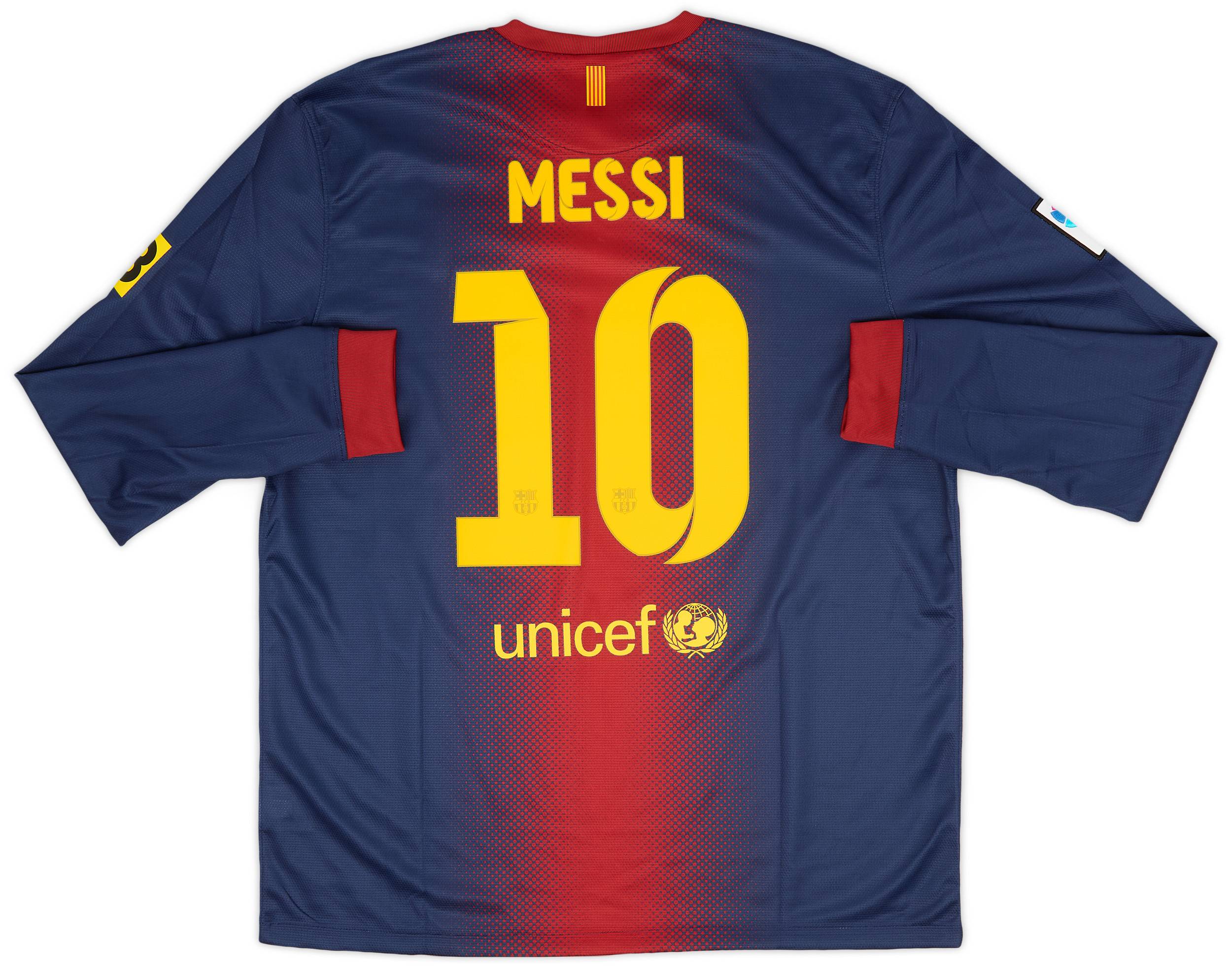 【絶品】 2012-13 Barcelona (XL) #10 Messi Shirt L/S Home ウェア