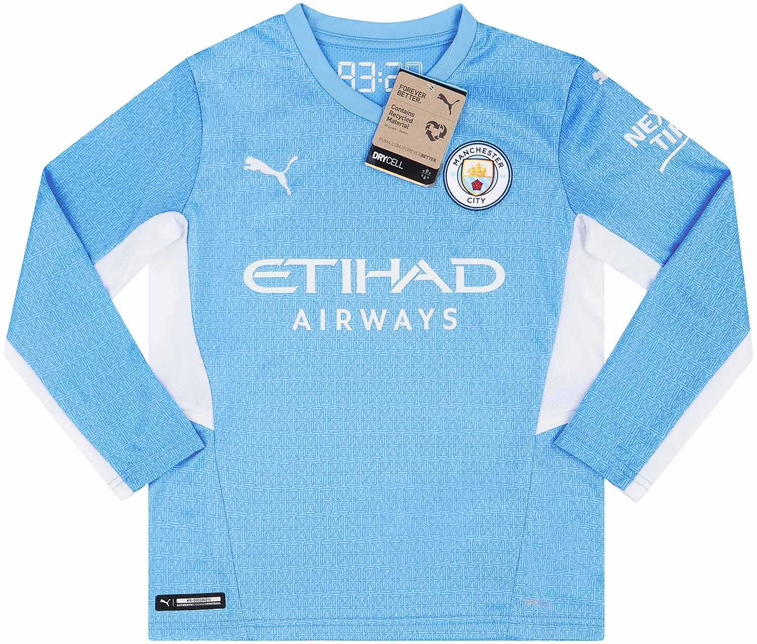 2021-22 Manchester City Home L/S Shirt (S.Kids)
