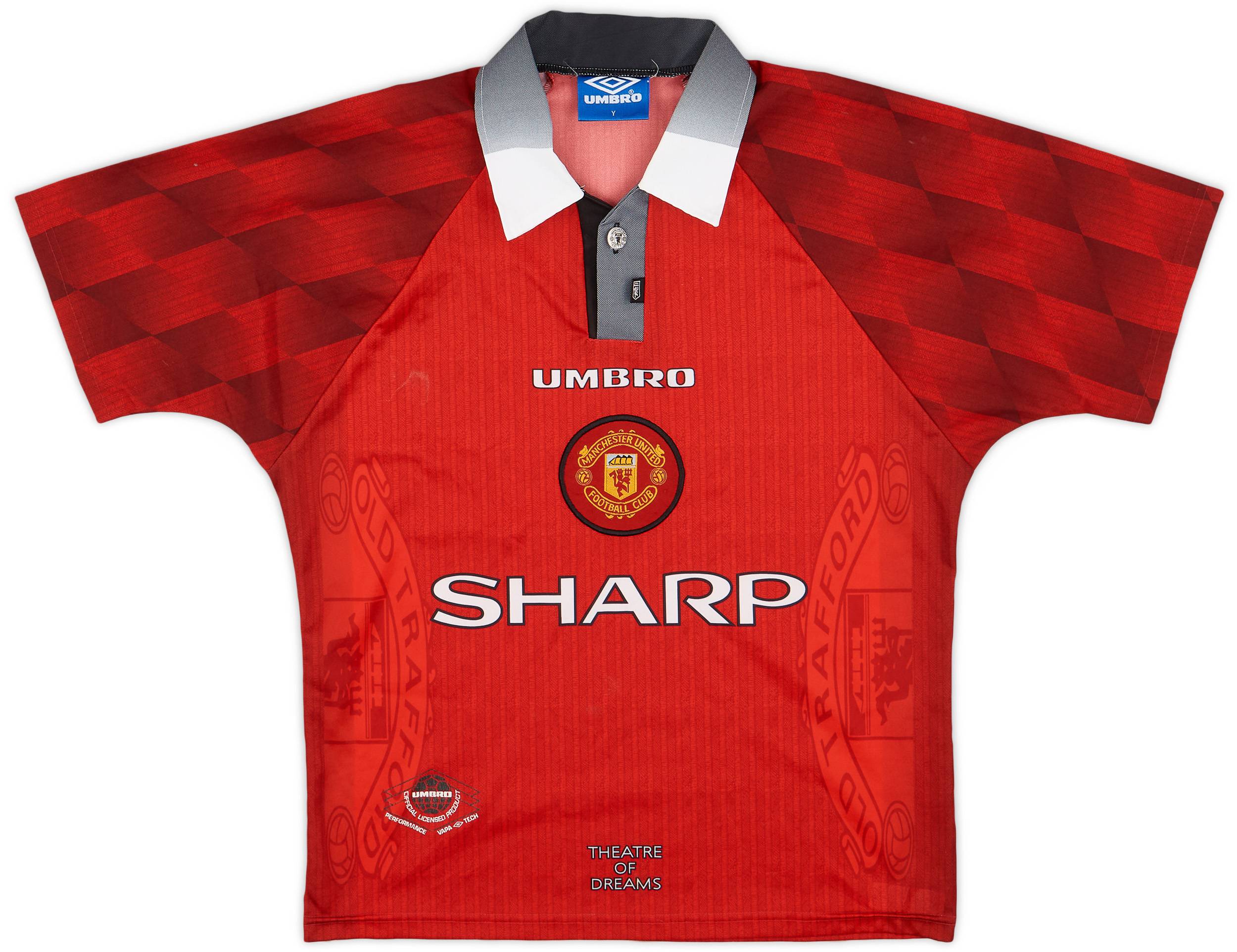 1996-98 Manchester United Home Shirt - 8/10 - (Y)