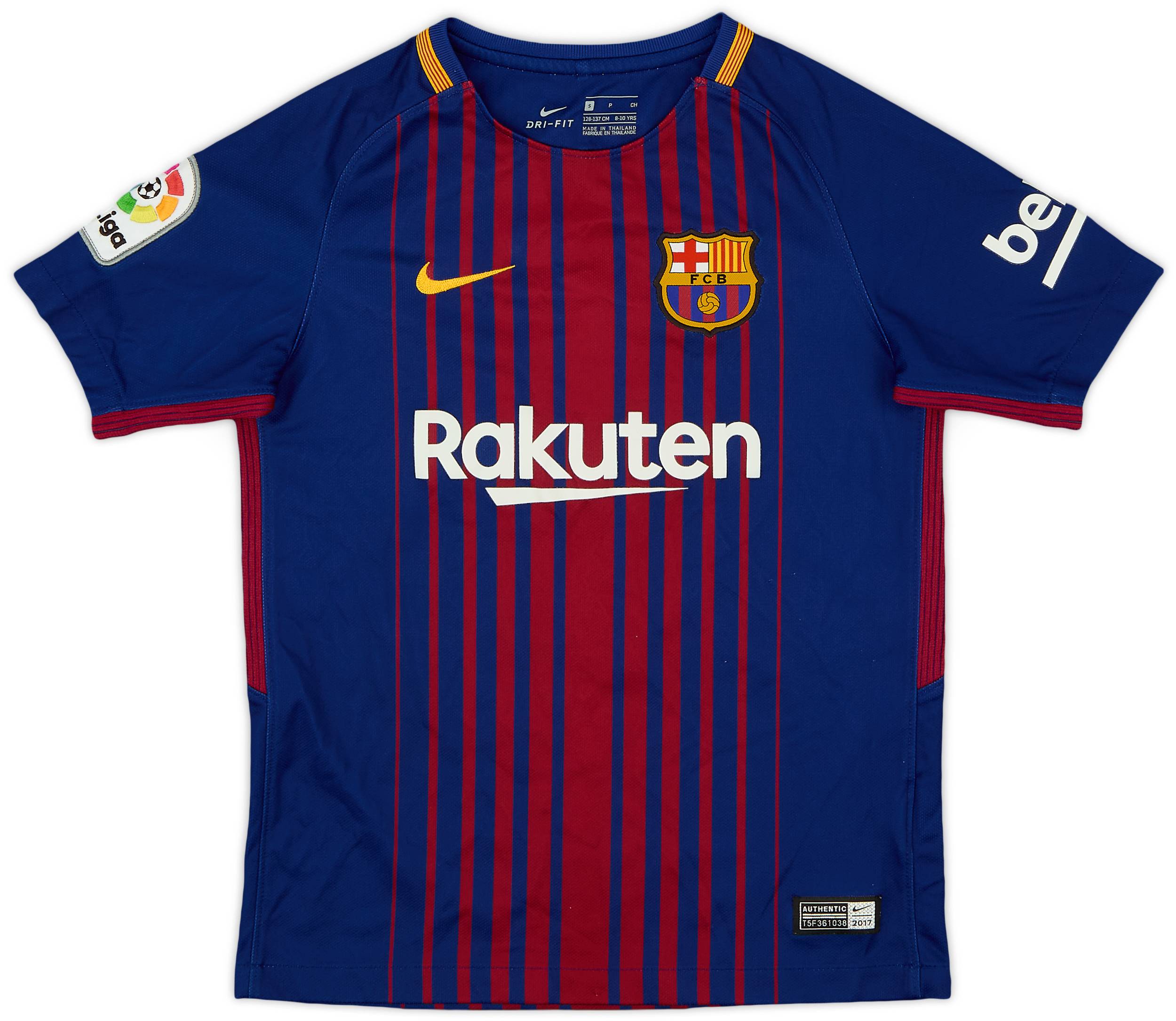 2017-18 Barcelona Home Shirt - 8/10 - (S.Boys)