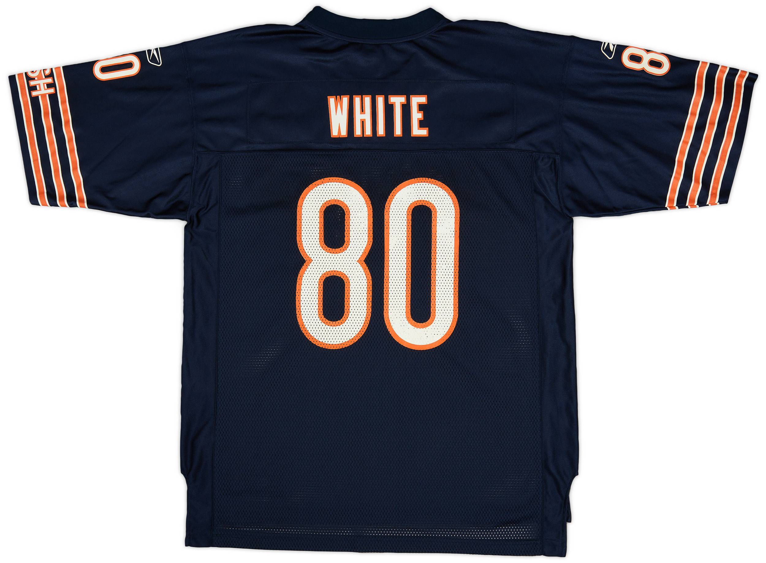 2002-03 Chicago Bears White #80 Reebok On Field Home Jersey