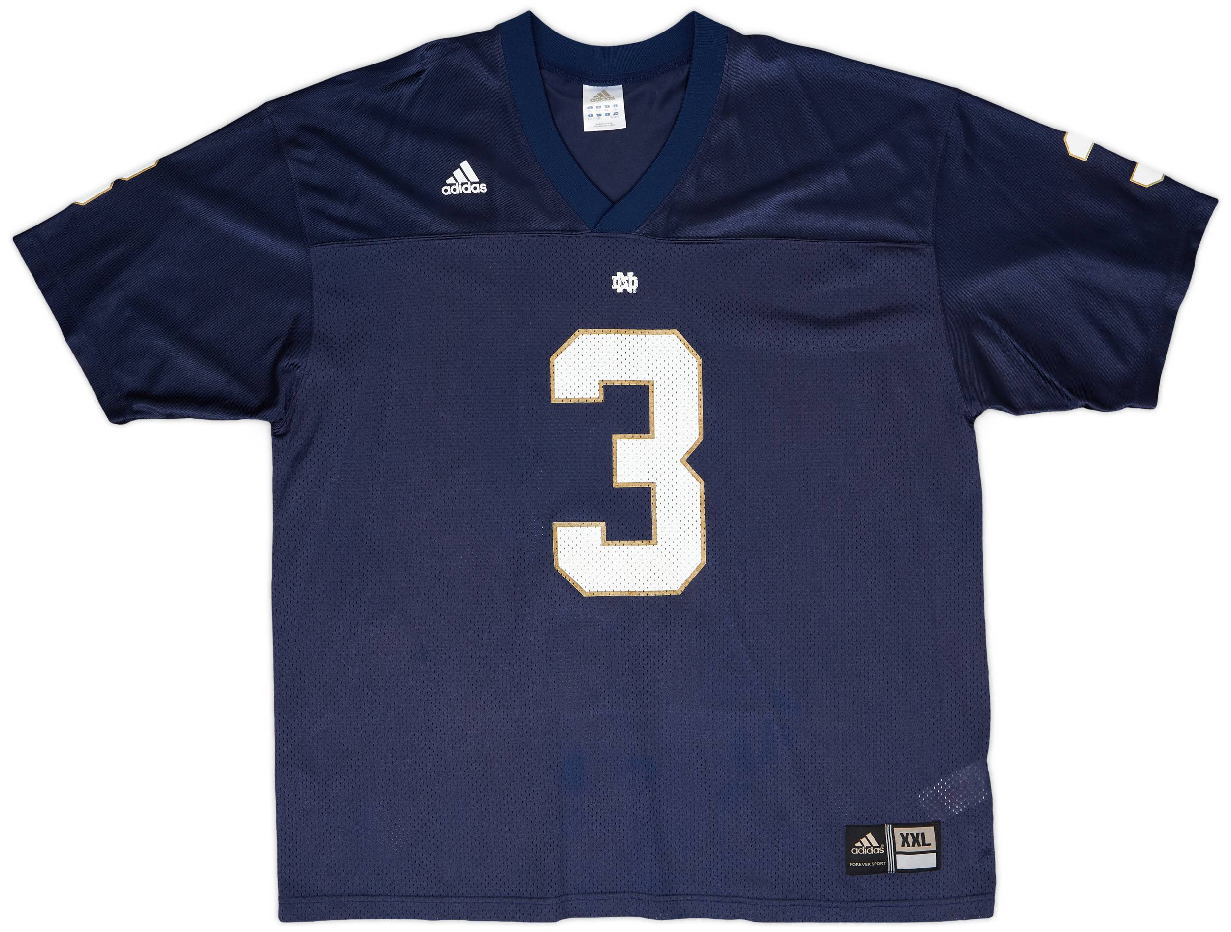 2004-06 Notre Dame Fighting Irish Walker #3 adidas Home Jersey - 9/10 - (XXL)