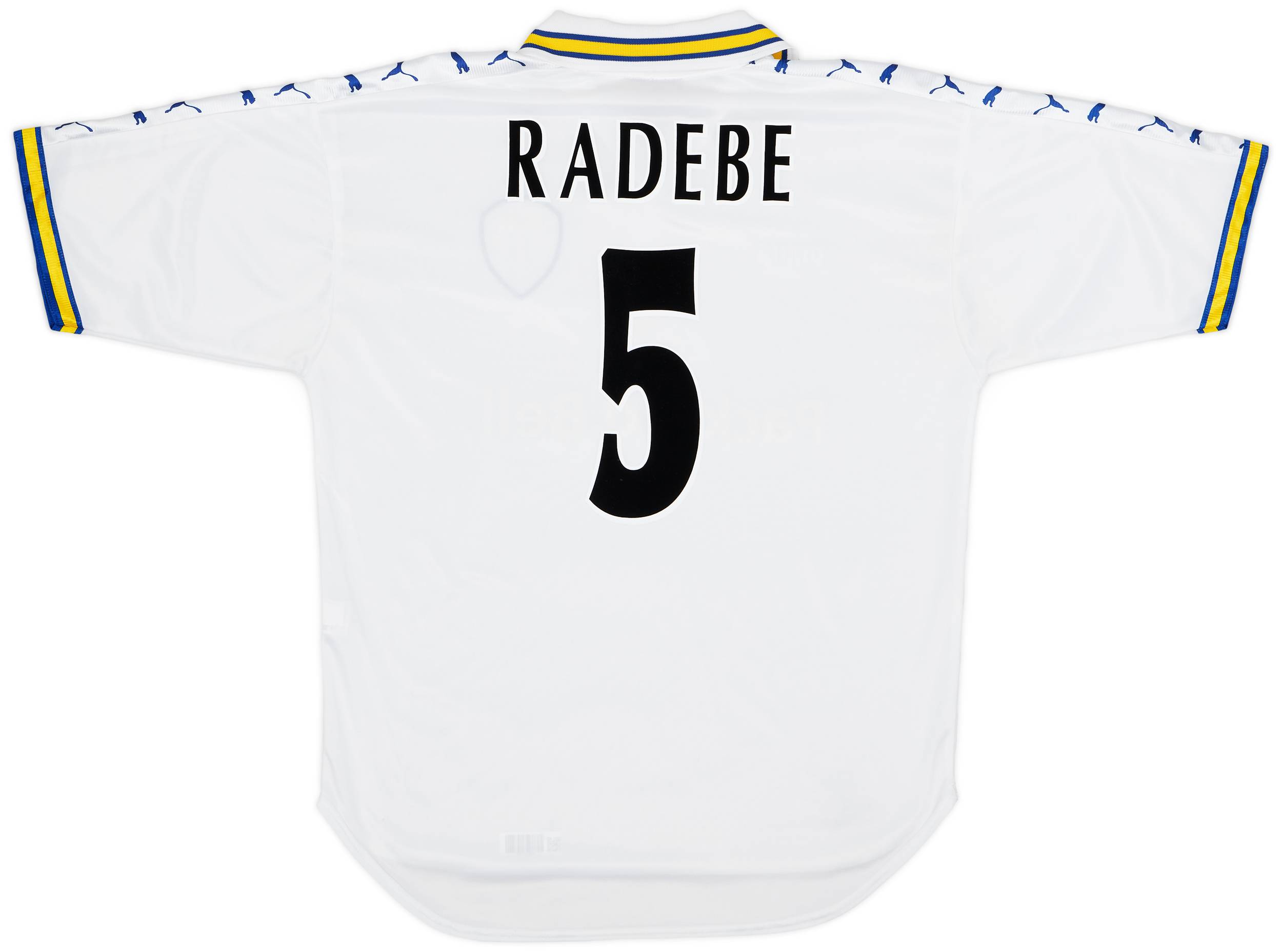 1998-00 Leeds United Home Shirt Radebe #5 - 8/10 - (L)