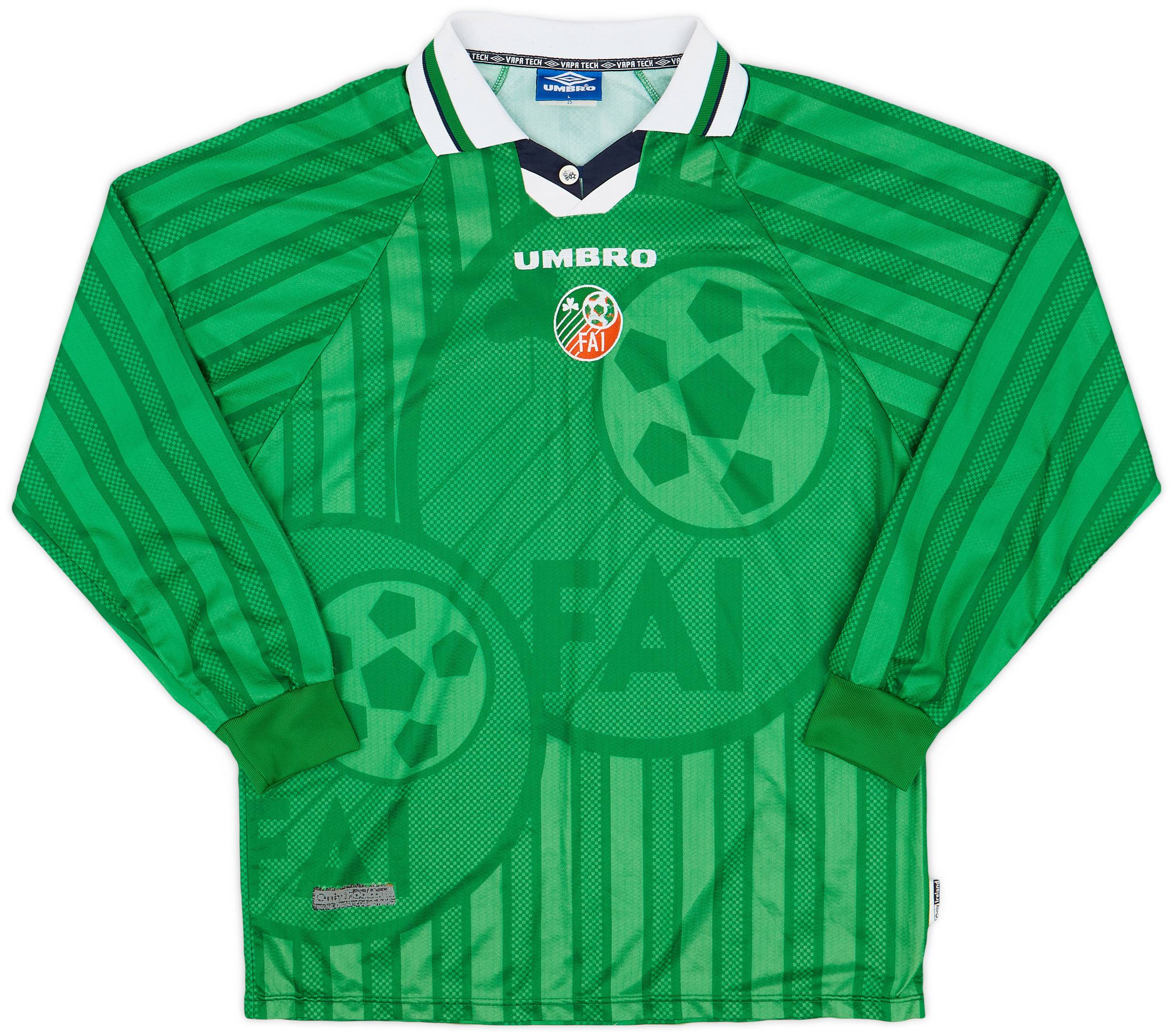 1998-00 Ireland Player Issue Home L/S Shirt - 7/10 - (L)