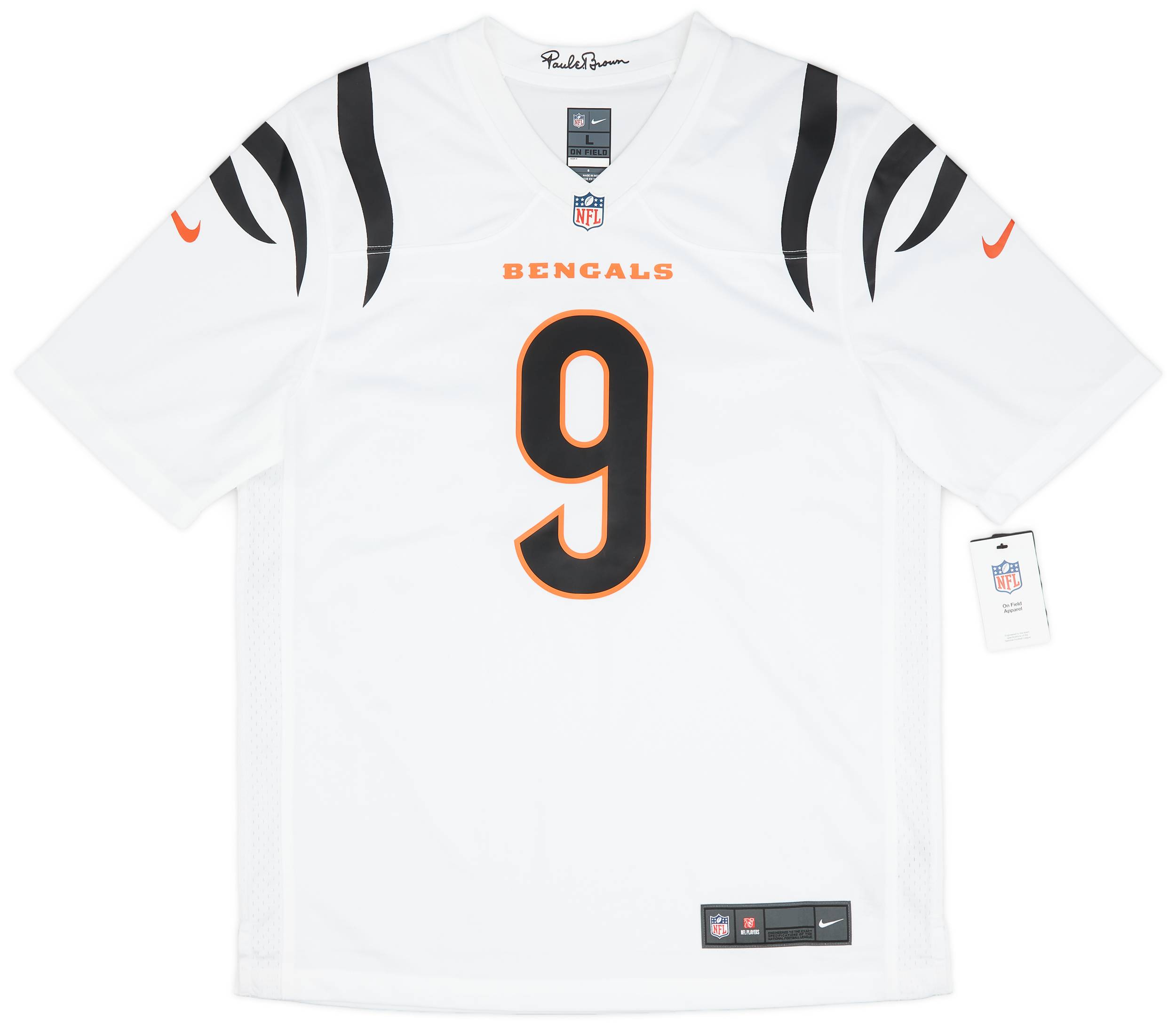 2021 23 Cincinnati Bengals Burrow 9 Nike Game Away Jersey L