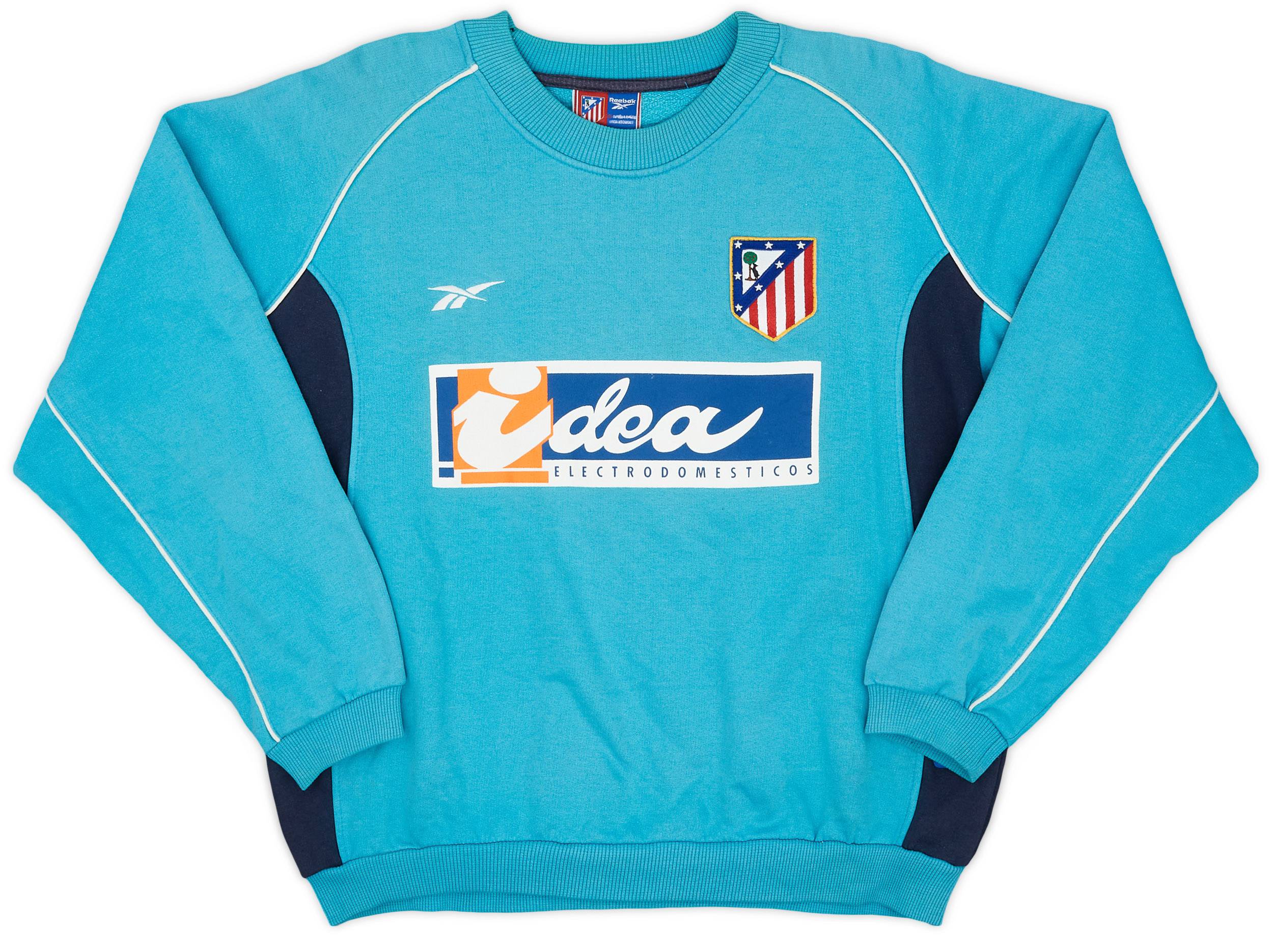 2000-01 Atletico Madrid Reebok Sweat Top - 8/10 - (L)