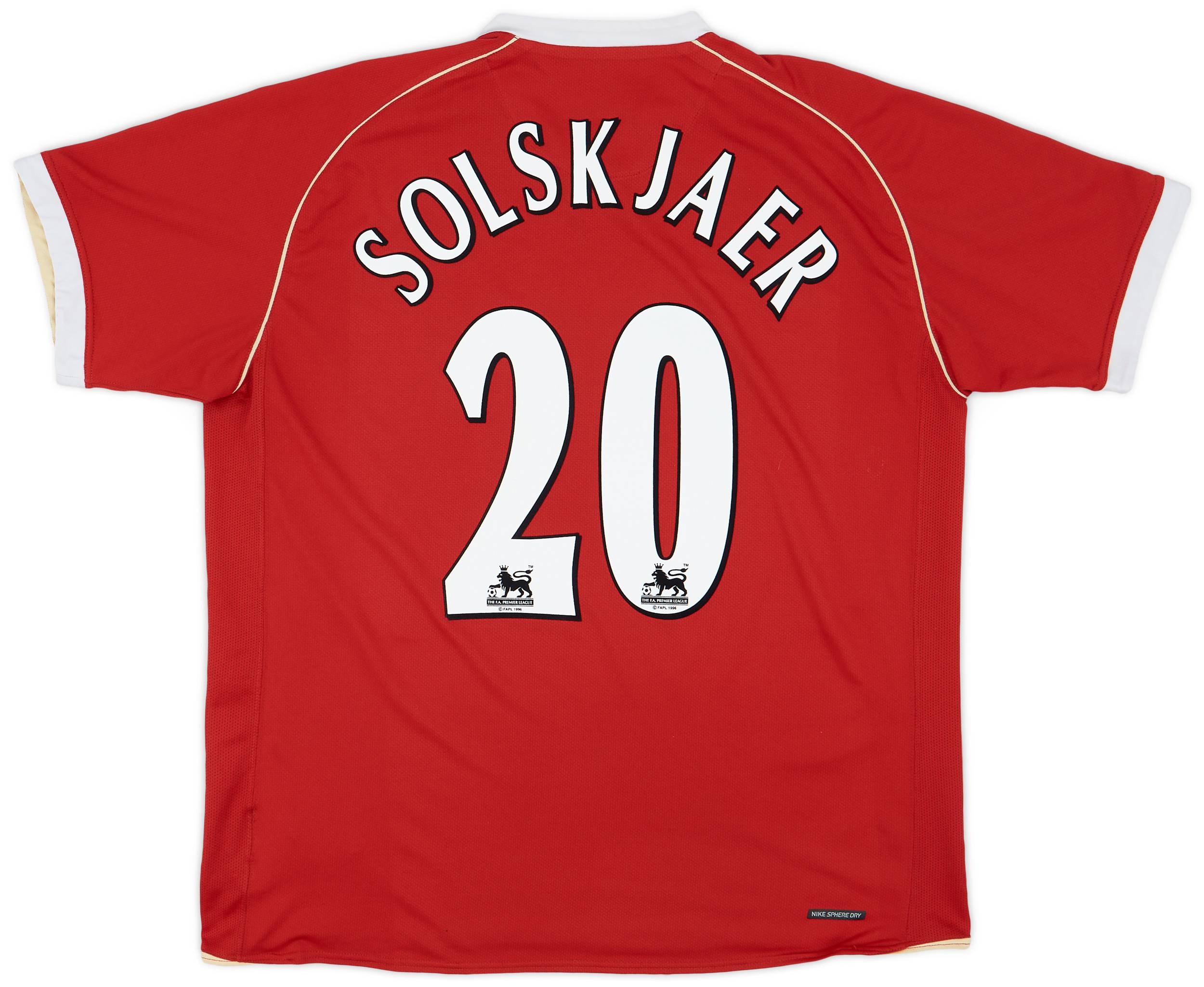 2006-07 Manchester United Home Shirt Solskjaer #20 - 6/10 - (XL)