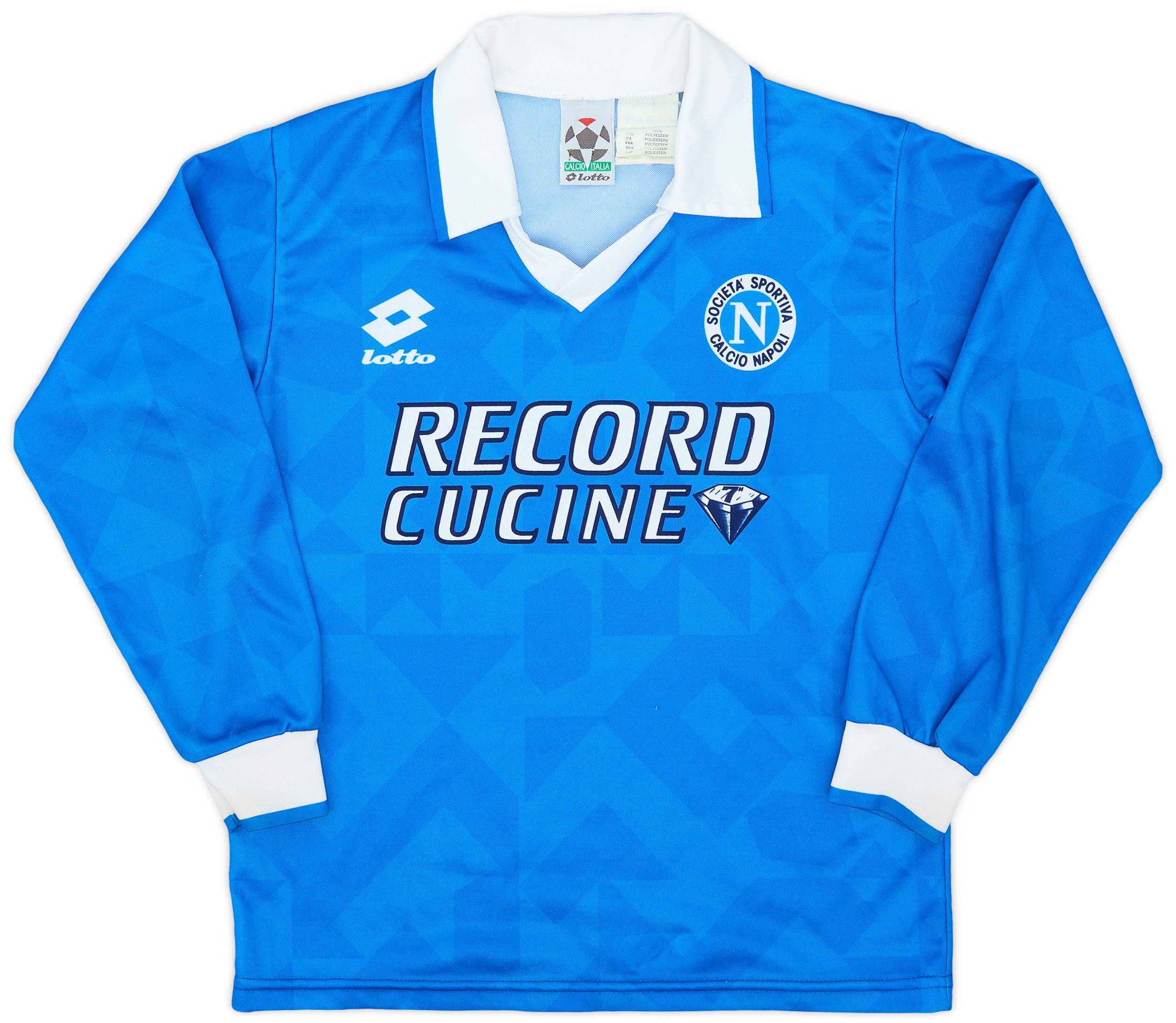 1994-96 Napoli Home L/S Shirt - 7/10 - (L.Boys)