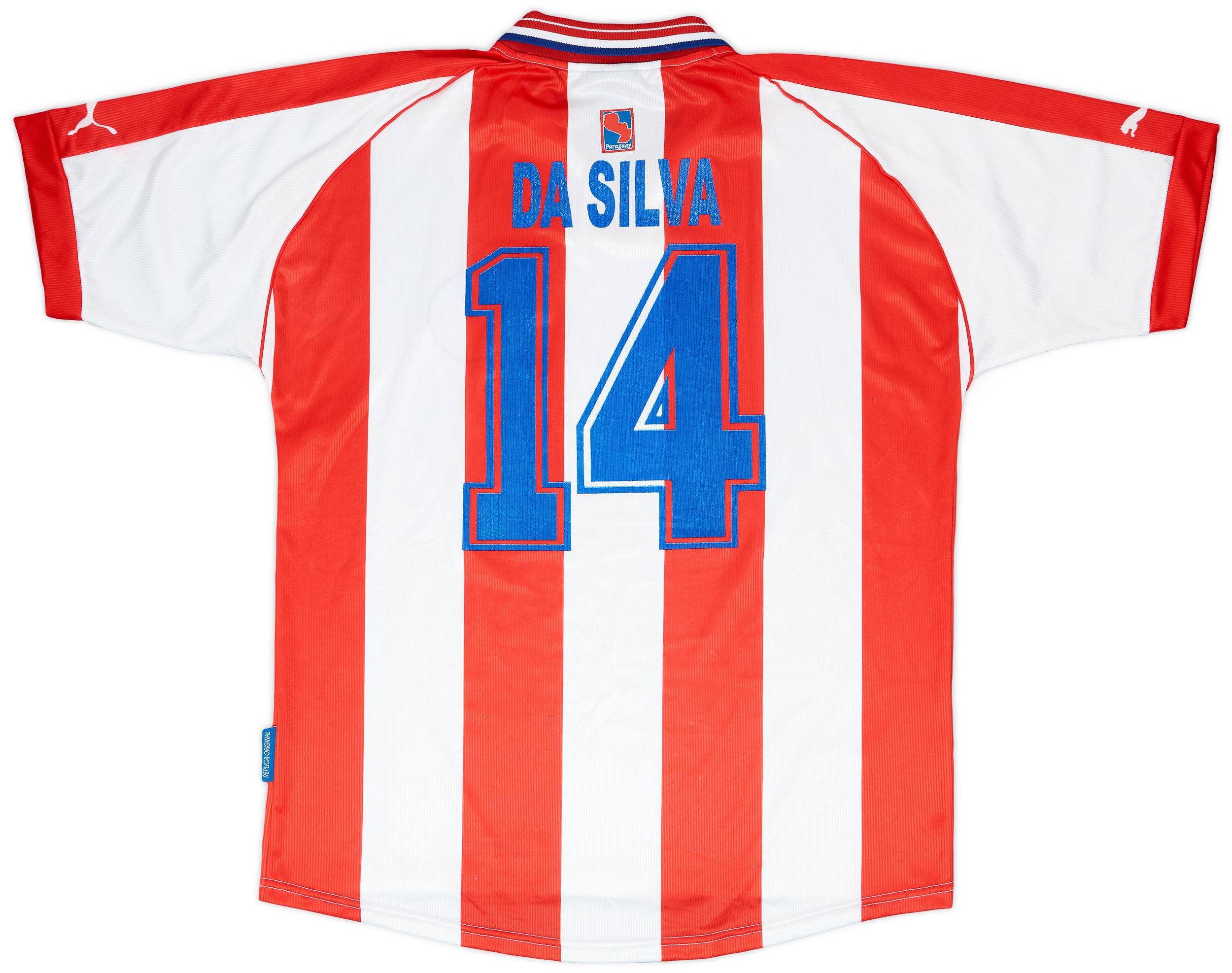 2000-02 Paraguay Home Shirt da Silva #14 - 9/10 - (XL)
