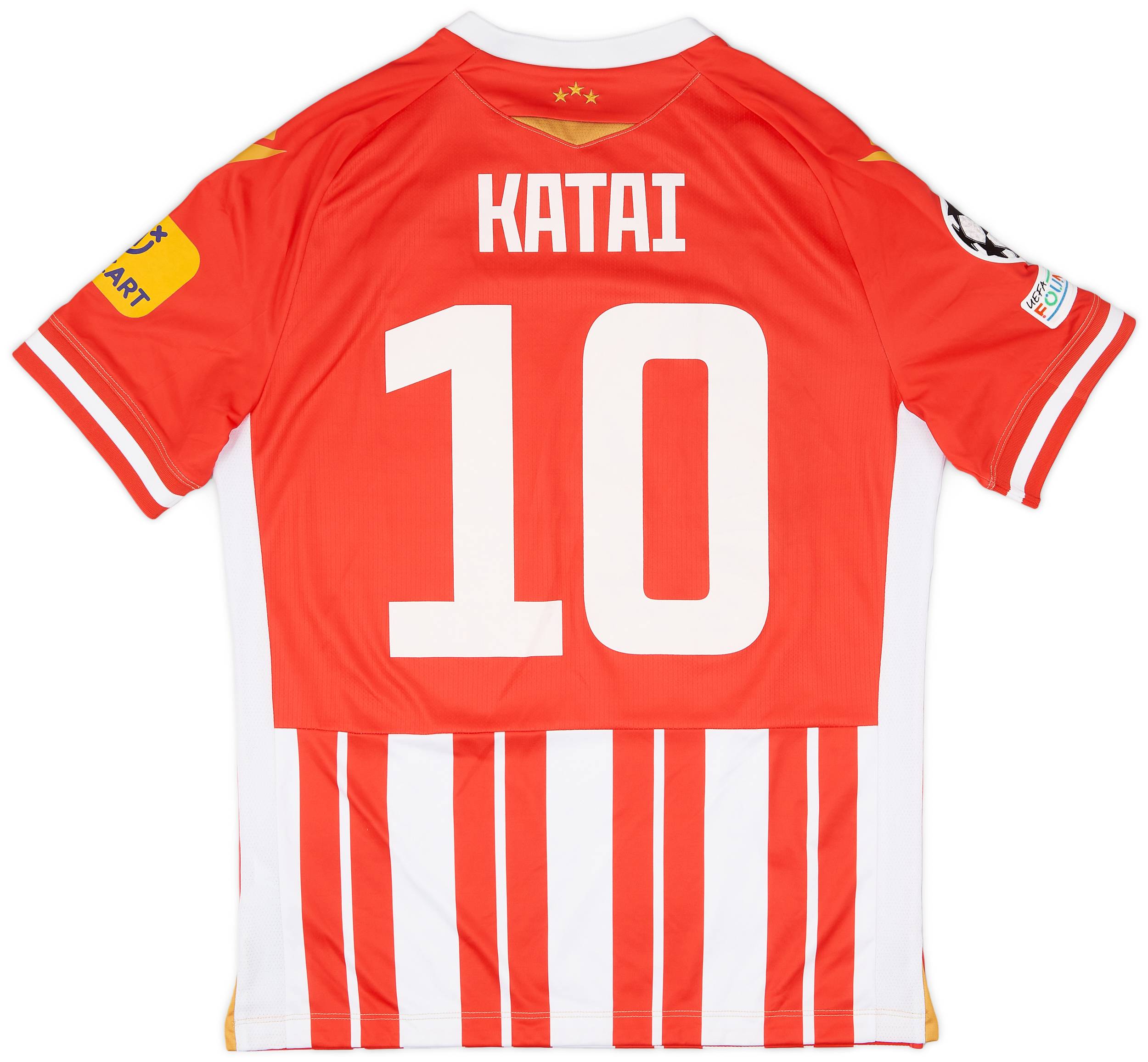 2023-24 Red Star Belgrade Match Issue Champions League Home Shirt Katai #10