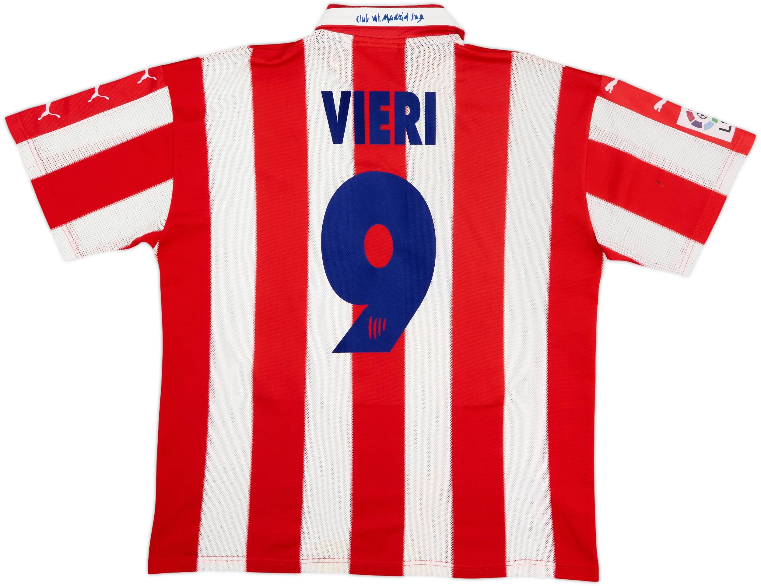 1997-98 Atletico Madrid Home Shirt Vieri #9 - 7/10 - (L)