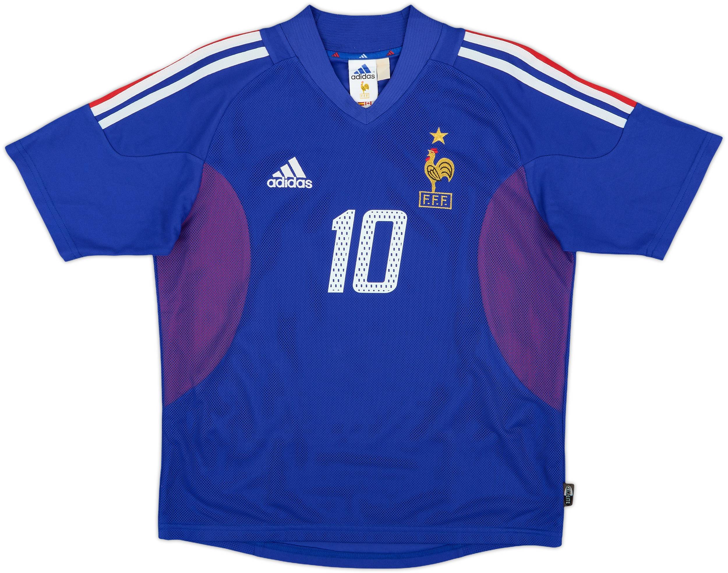 2002-04 France Home Shirt Zidane #10 - 10/10 - (XL.Boys)