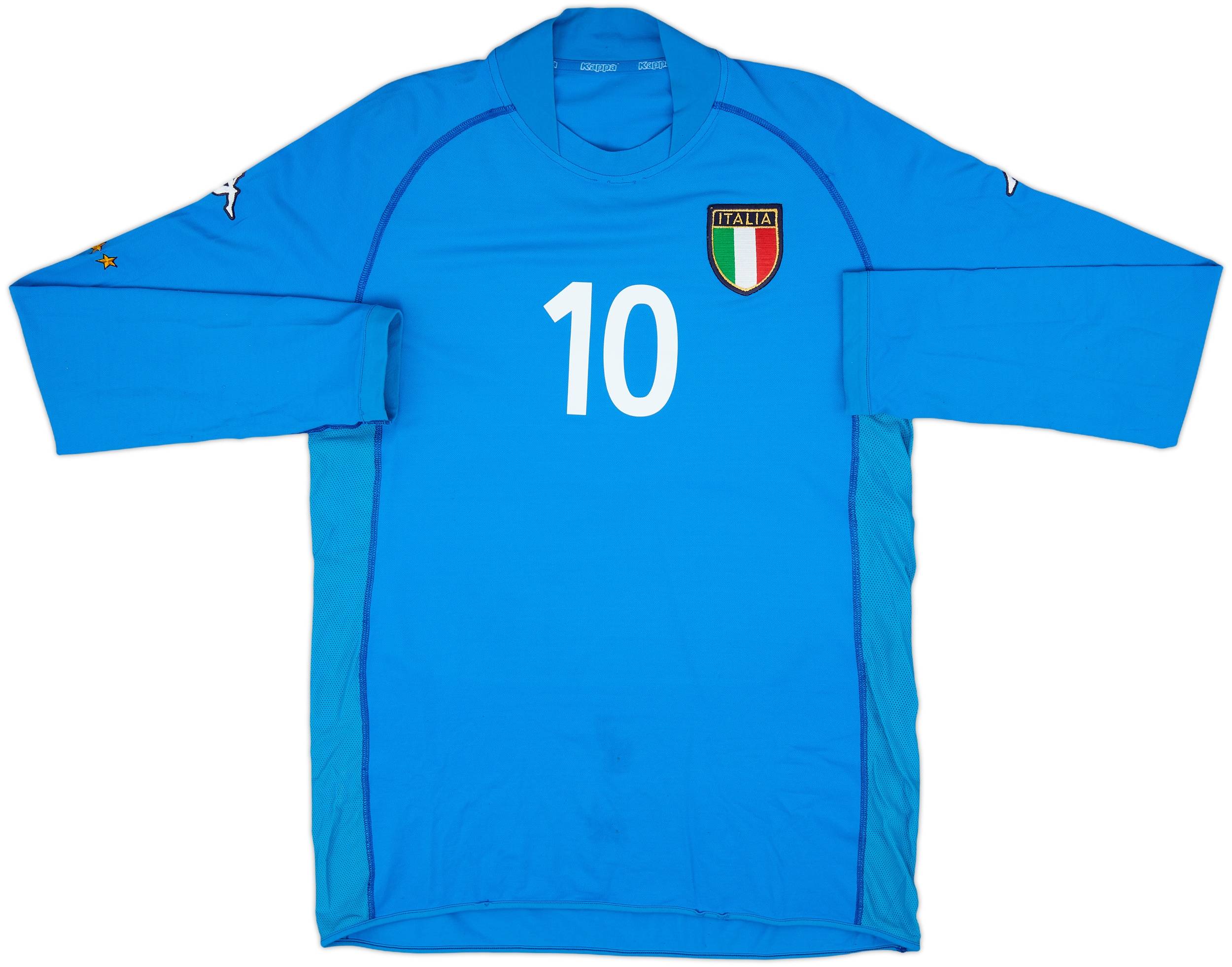 2002 Italy Home L/S Shirt Totti #10 - 8/10 - (XL)