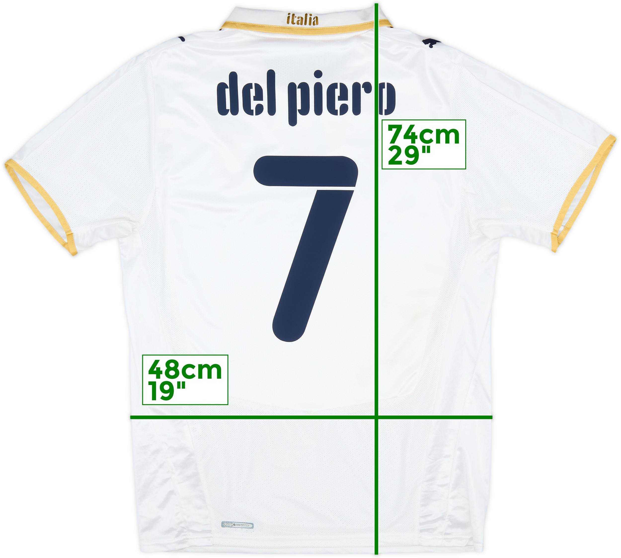 2007-08 Italy Away Shirt Del Piero #7 - 8/10 - (M)