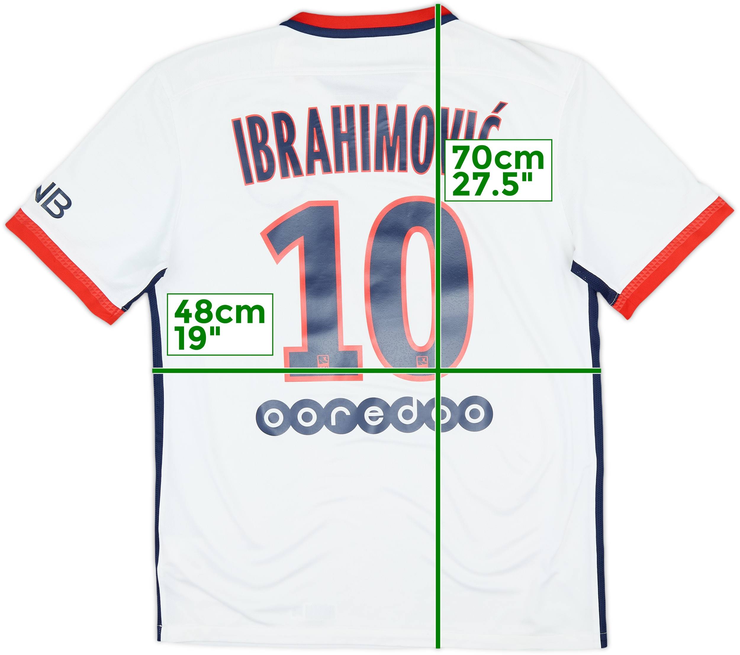 2015-16 Paris Saint-Germain Away Shirt Ibrahimovic #10 - 7/10 - (M)
