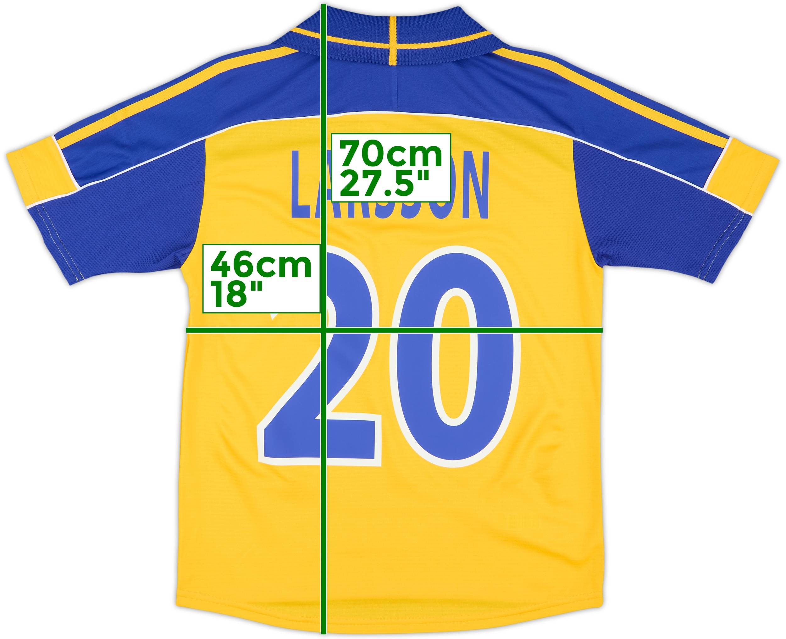 2000-02 Sweden Home Shirt Larsson #20 - 10/10 - (L.Boys)