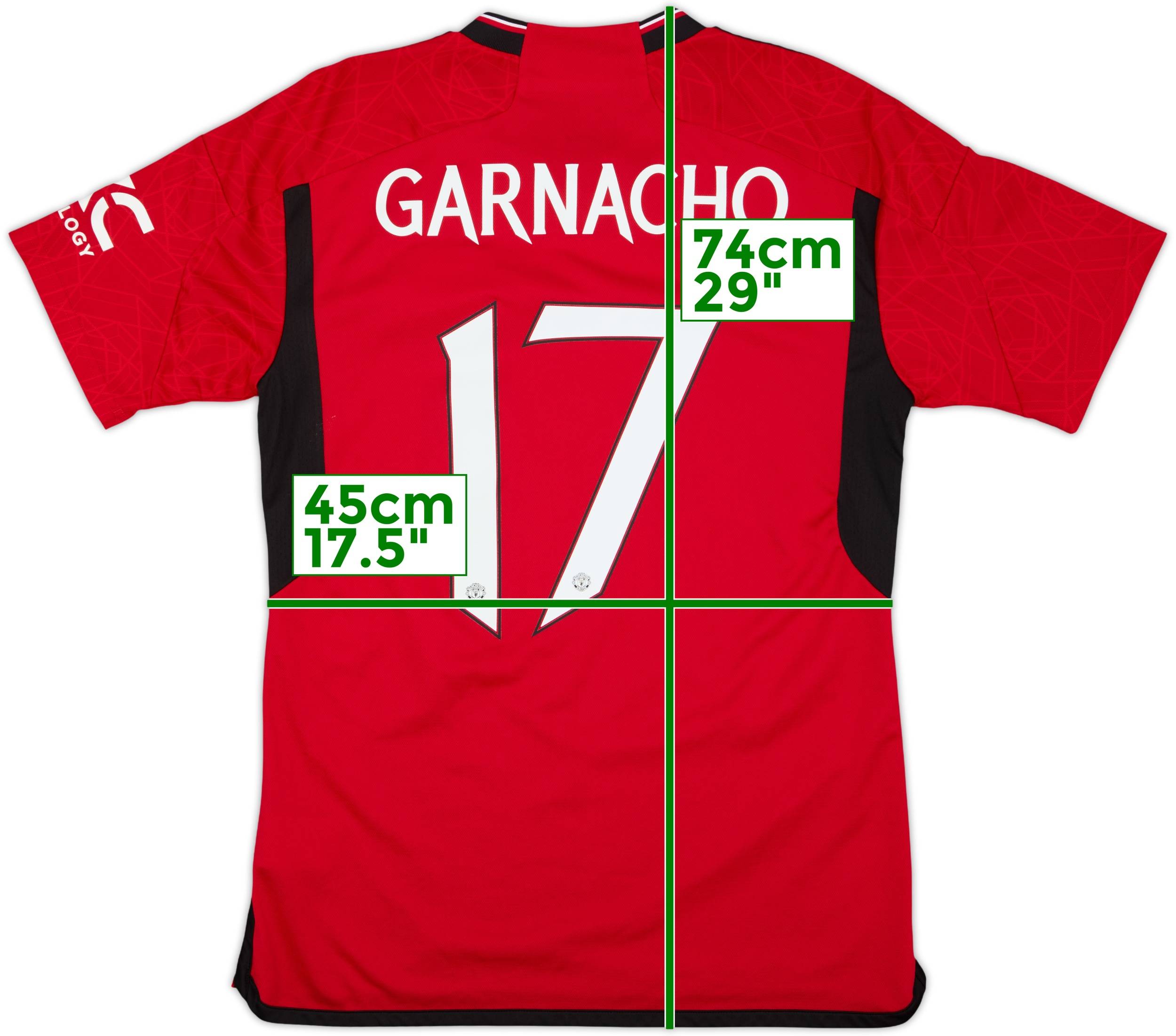 2023-24 Manchester United Home Shirt Garnacho #17 - 8/10 - (M)