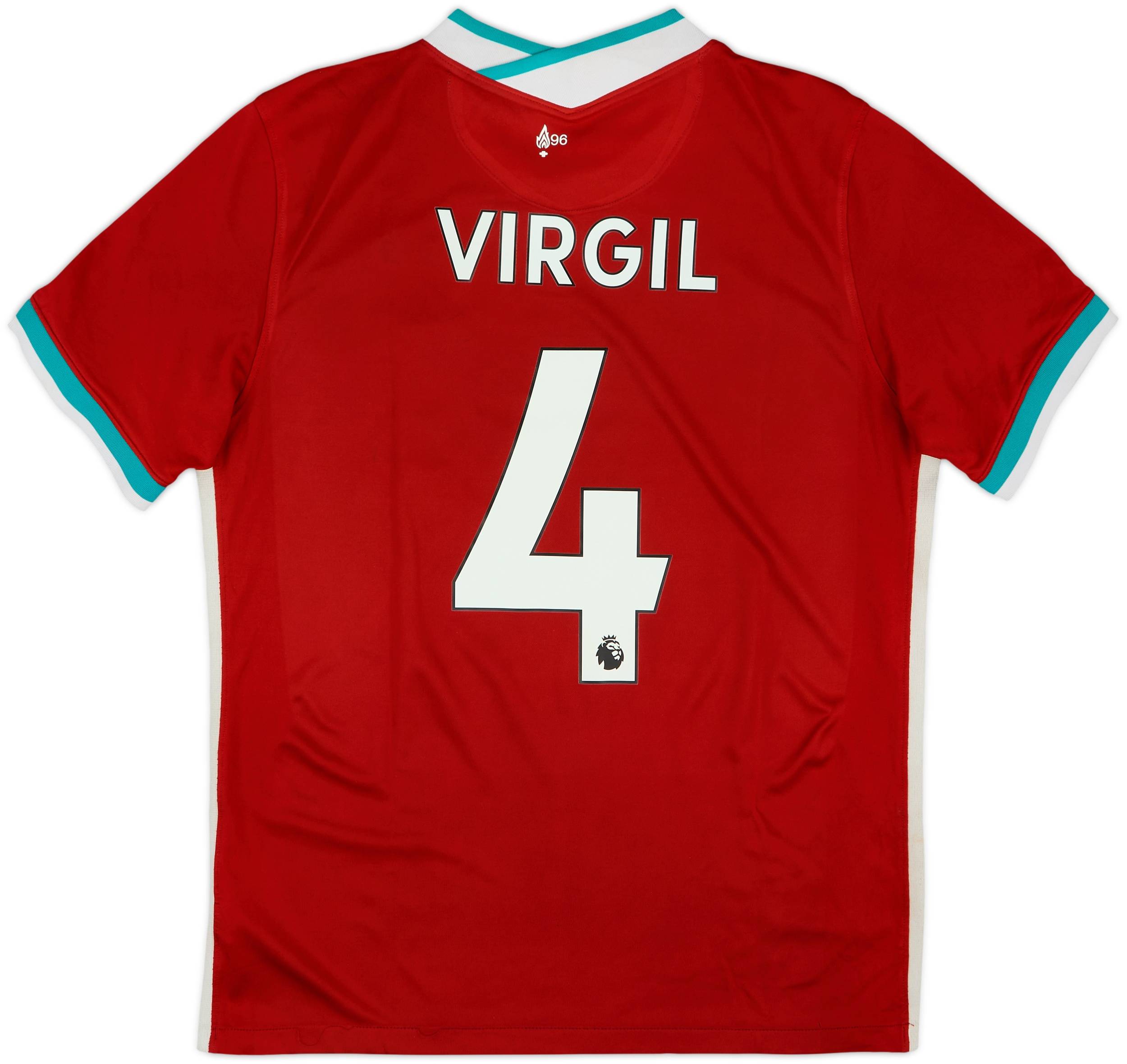 リバプール VIRGIL 4 ジャージ 2020-21 Liverpool Home Shirt Virgil #4 - 7/10 - (L)