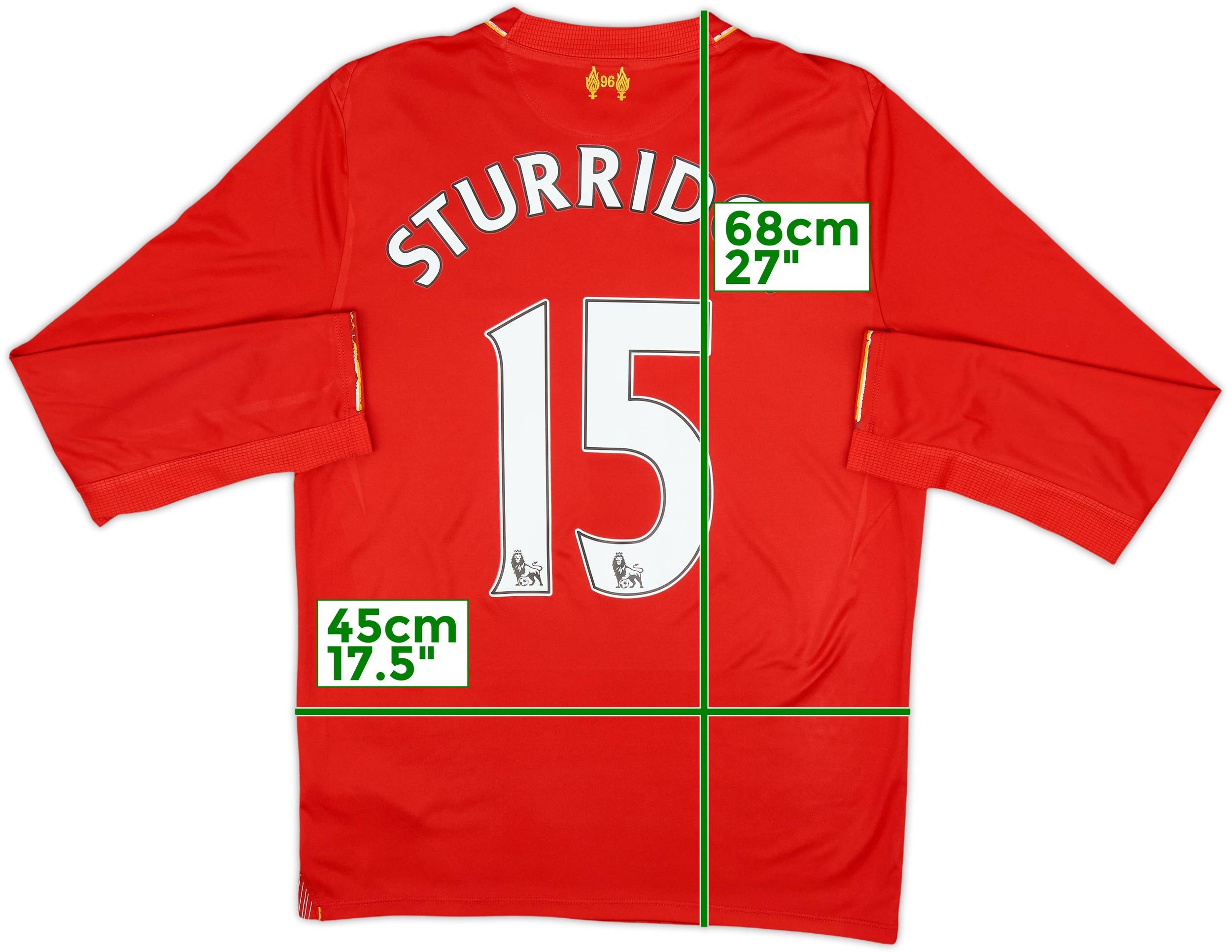 2015-16 Liverpool Home L/S Shirt Sturridge #15 - 8/10 - (S)