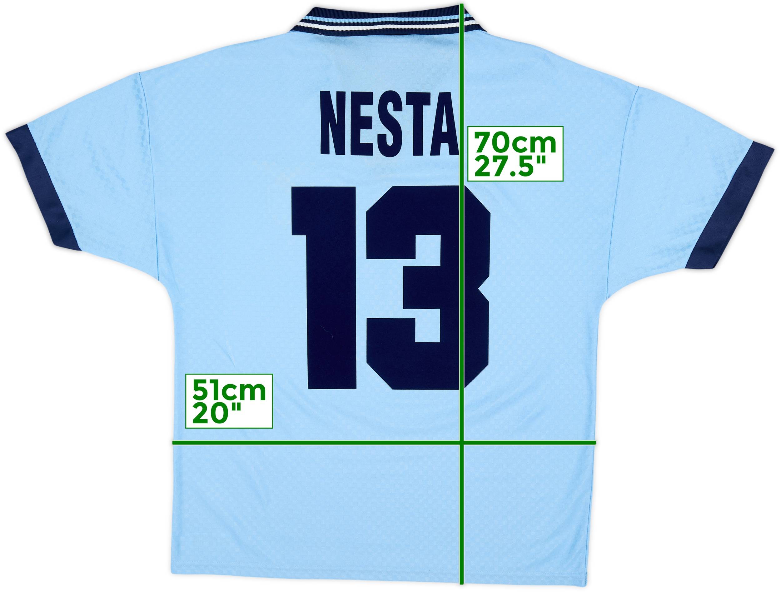 1995-96 Lazio Home Shirt Nesta #13 - 8/10 - (M)