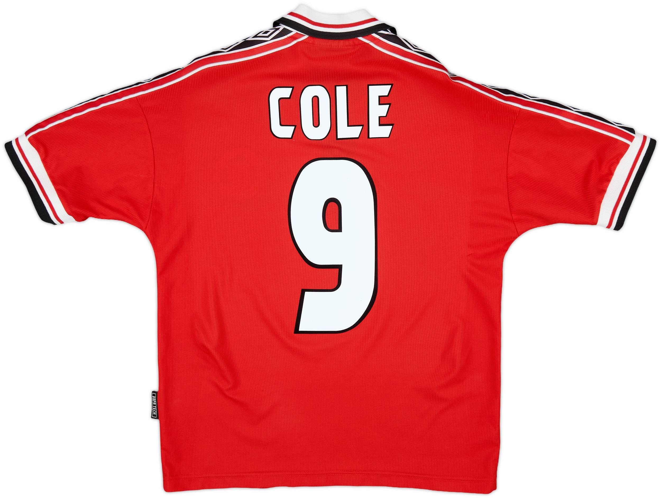 1998-00 Manchester United Home Shirt Cole #9 - 8/10 - (Y)
