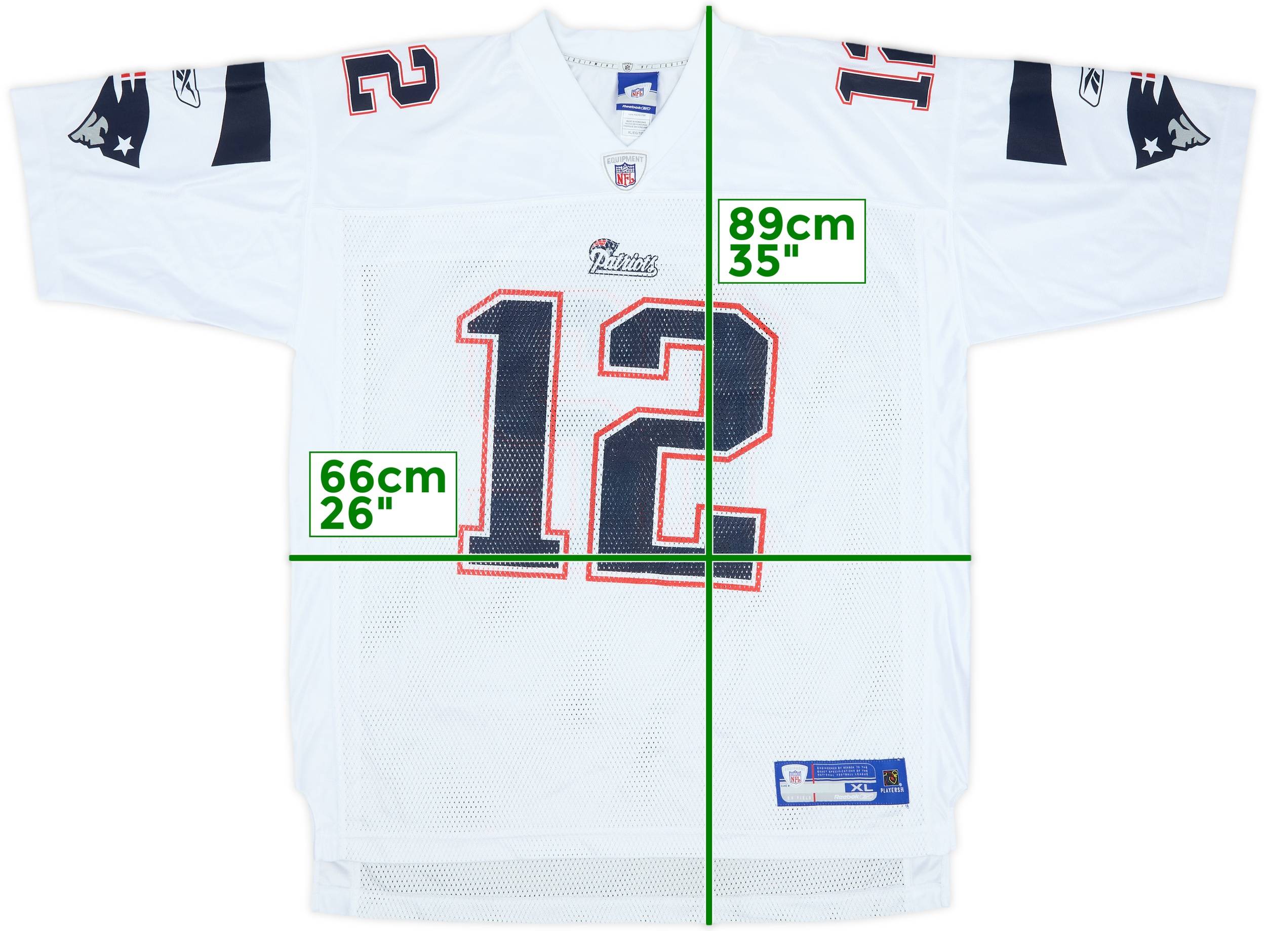 2005-06 New England Patriots Brady #12 Reebok On Field Away Jersey