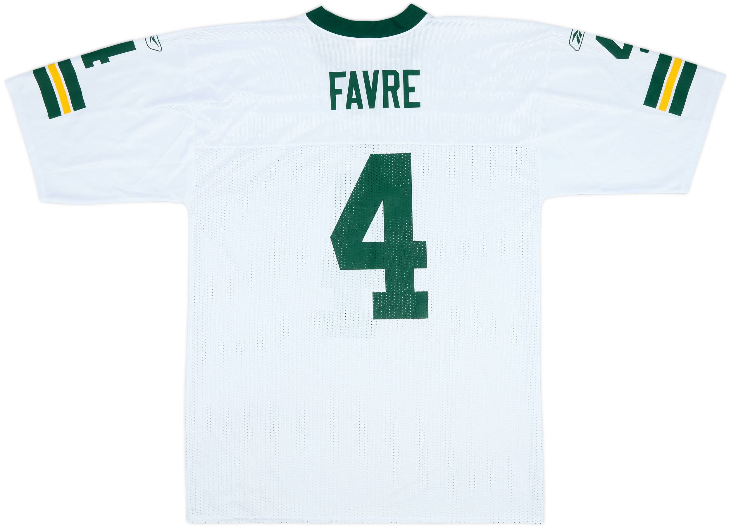 2007 Green Bay Packers Favre #4 Reebok Replica Away Jersey - 9/10
