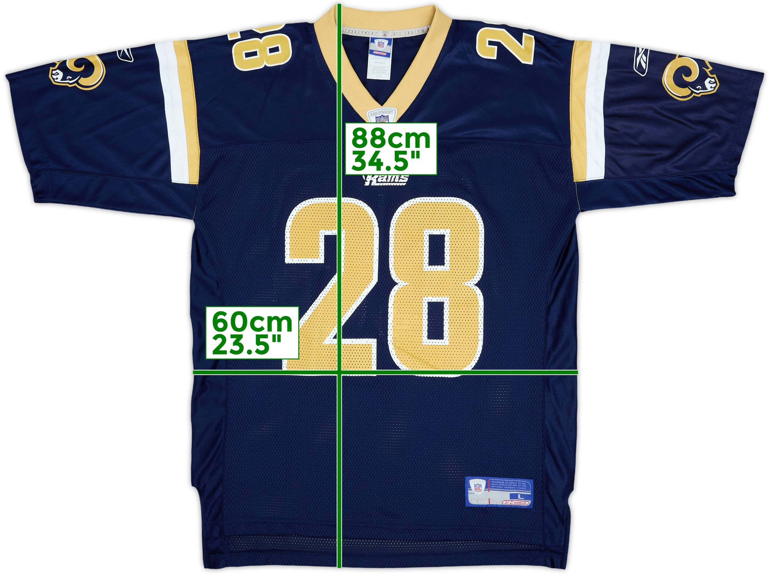 2005-06 St. Louis Rams Faulk #28 Reebok On Field Home Jersey - 9