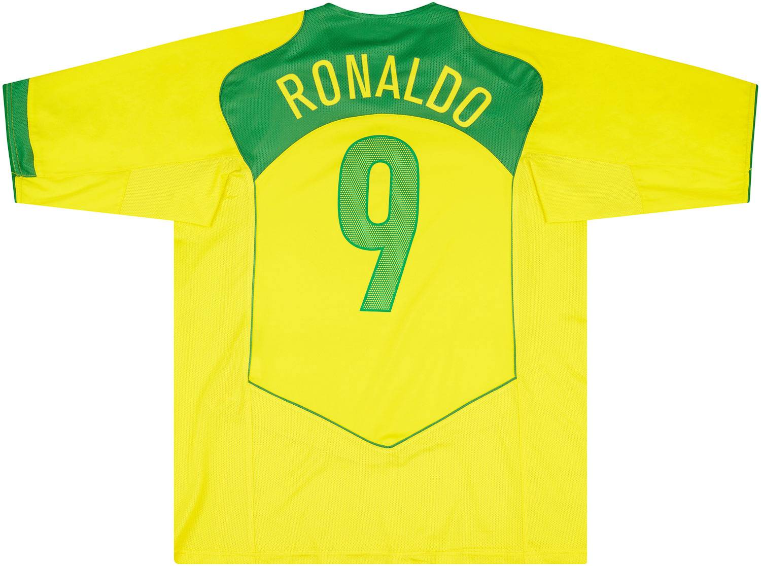 2004-06 Brazil Home Shirt Ronaldo #9 (Excellent - 9/10)