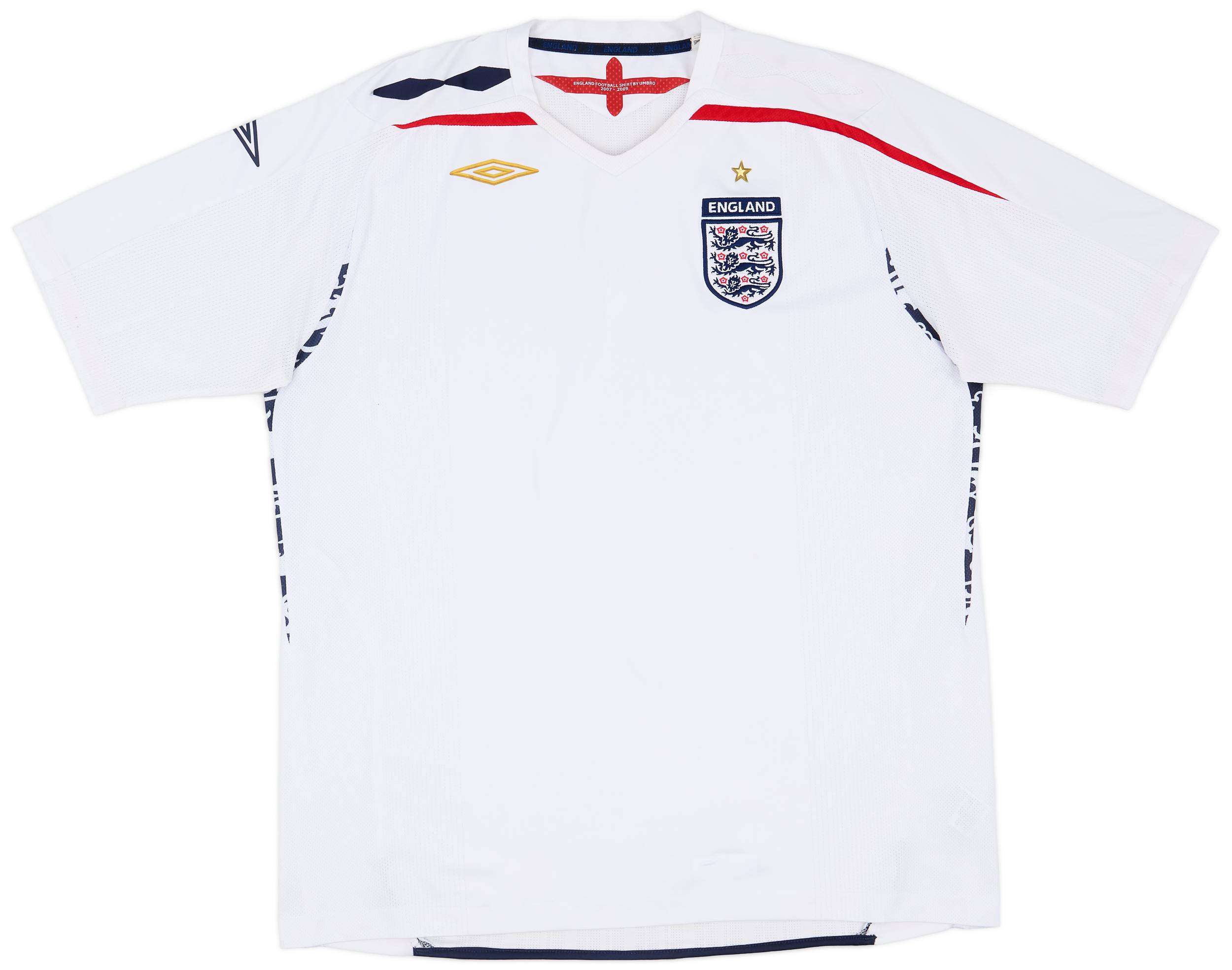 2007-09 England Home Shirt - 7/10 - (XXL)