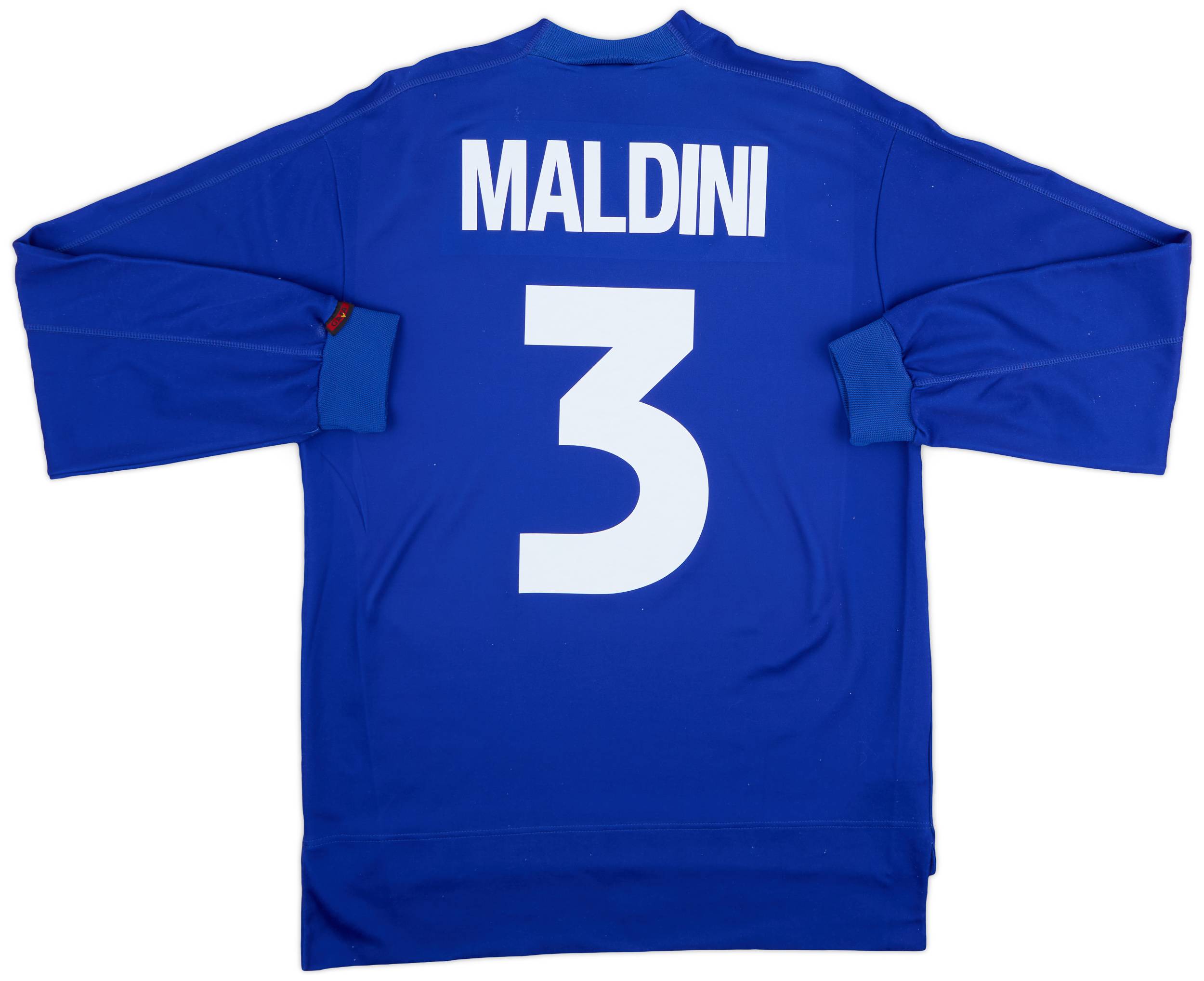 1998-99 Italy Home L/S Shirt Maldini #3 - 8/10 - (S)