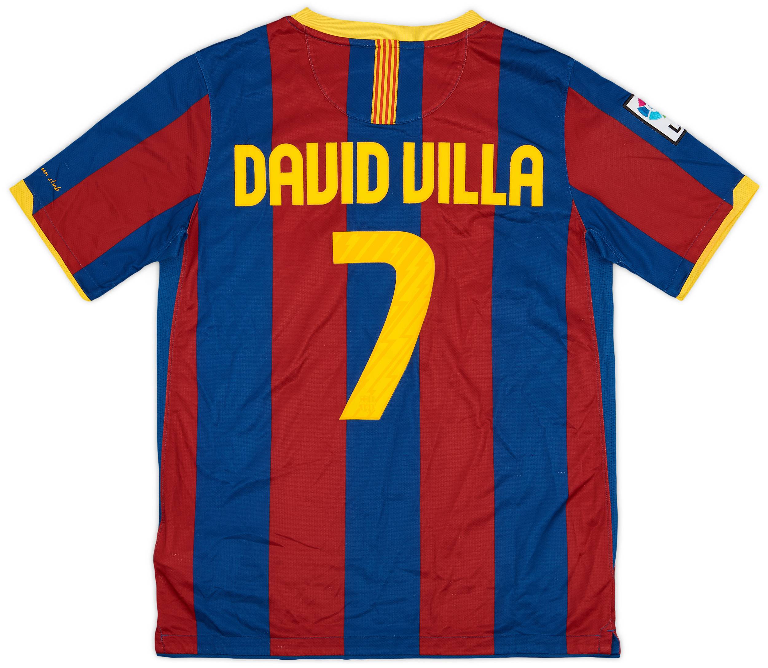 2010-11 Barcelona Home Shirt David Villa #7 - 7/10 - (XL.Boys)