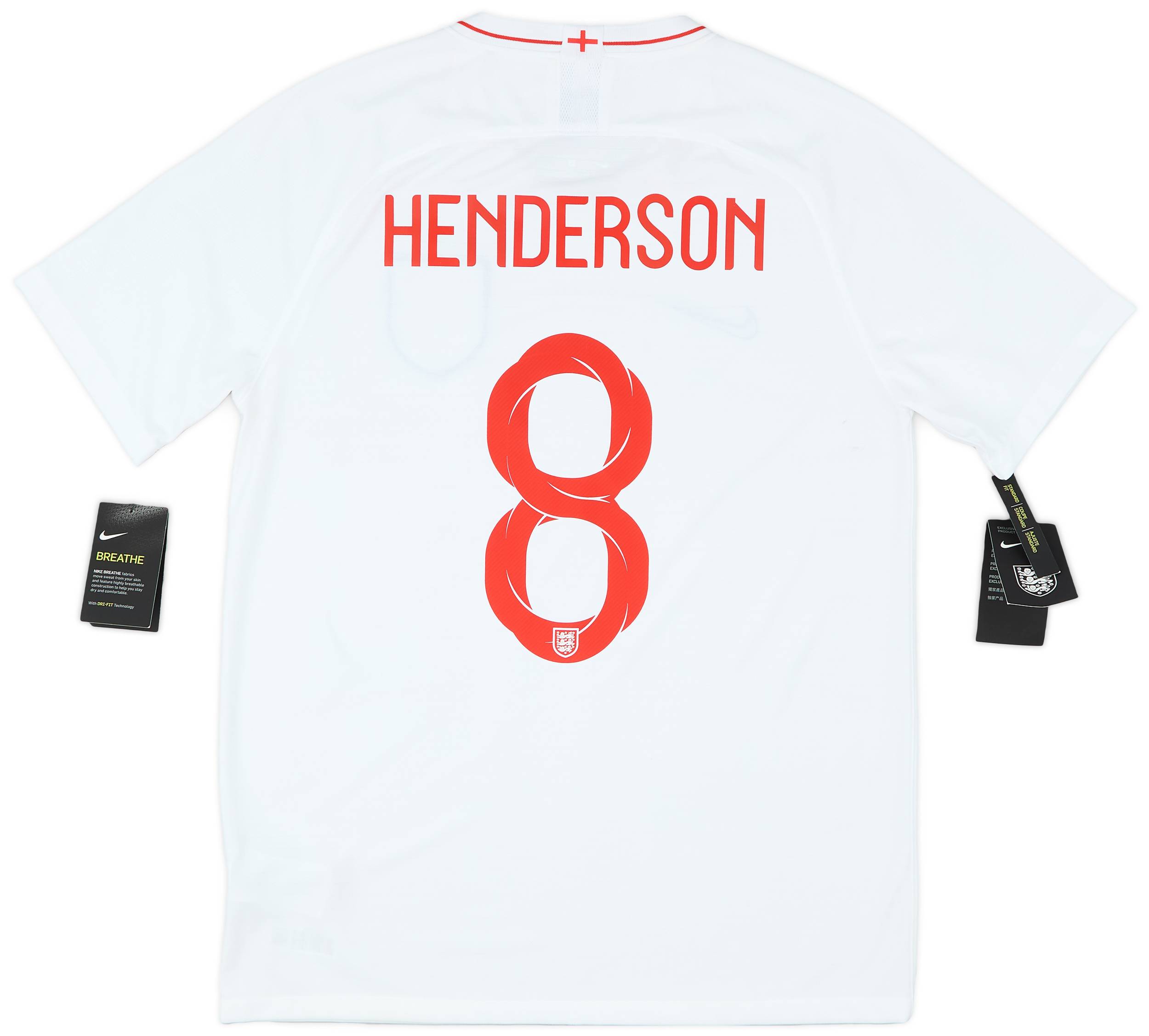 2018-19 England Home Shirt Henderson #8 (L)