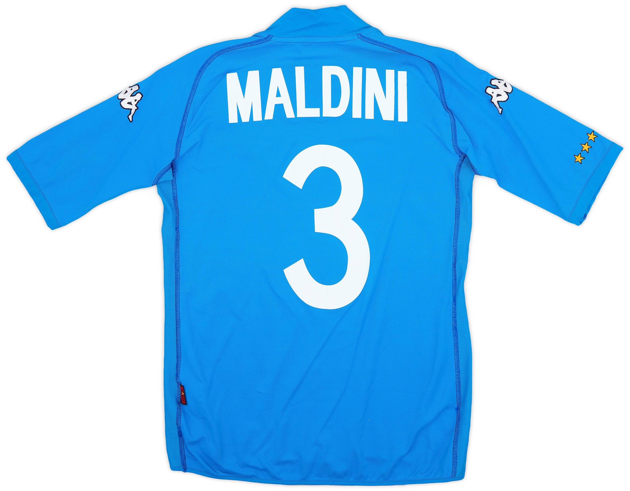 2002 Italy Home Shirt Maldini #3 - 8/10 - (S)