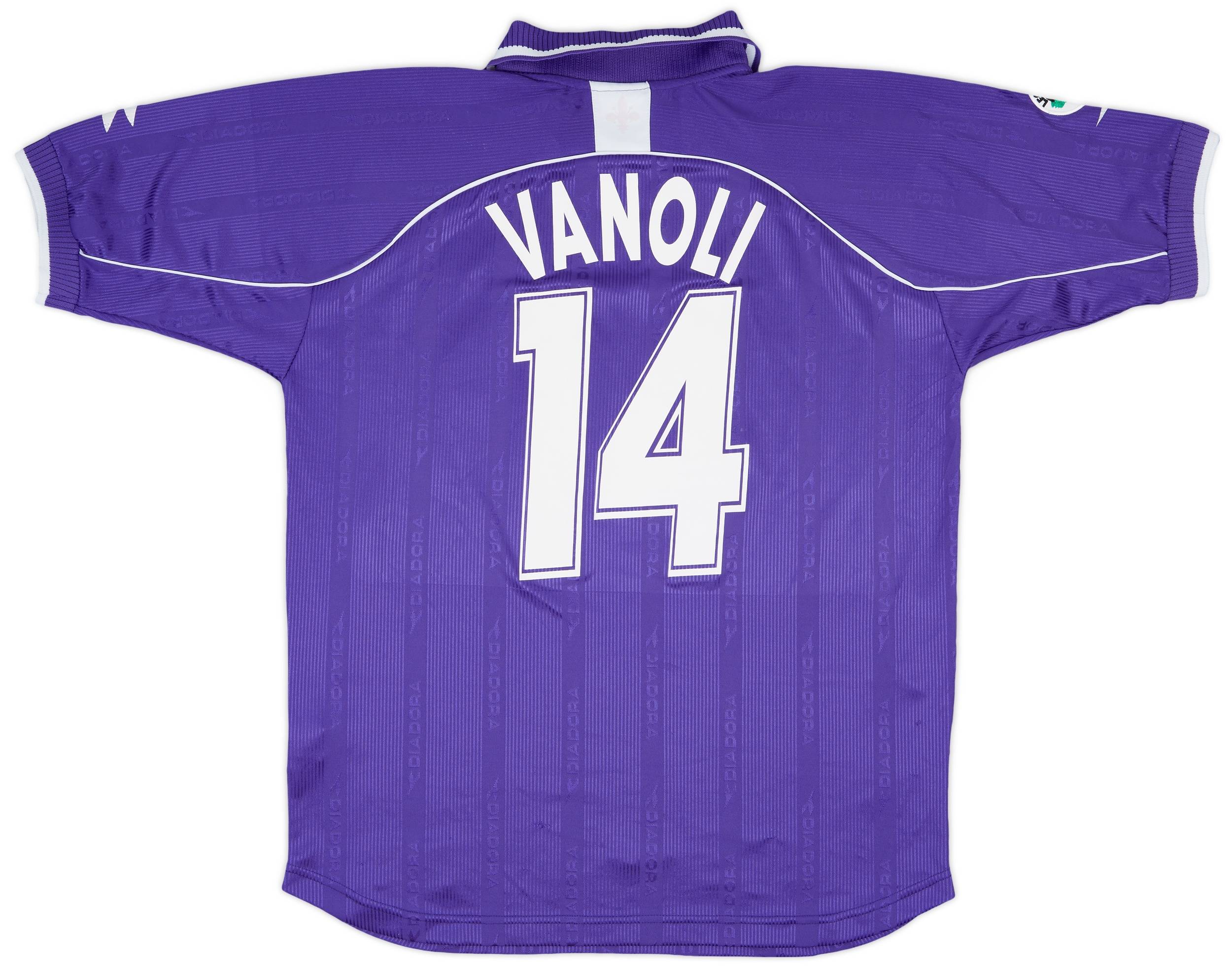 2000-01 Fiorentina Match Issue Home Shirt Vanoli #14