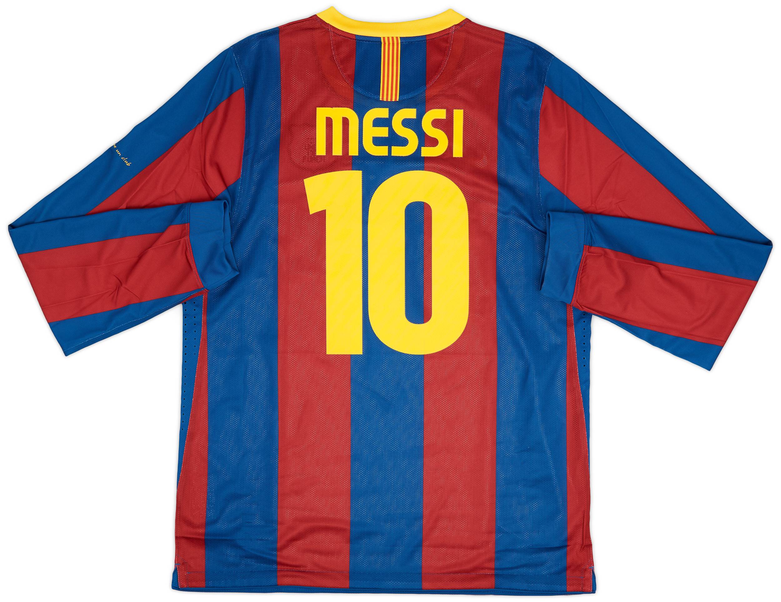2010-11 Barcelona Player Issue Home L/S Shirt Messi #10 (XL)