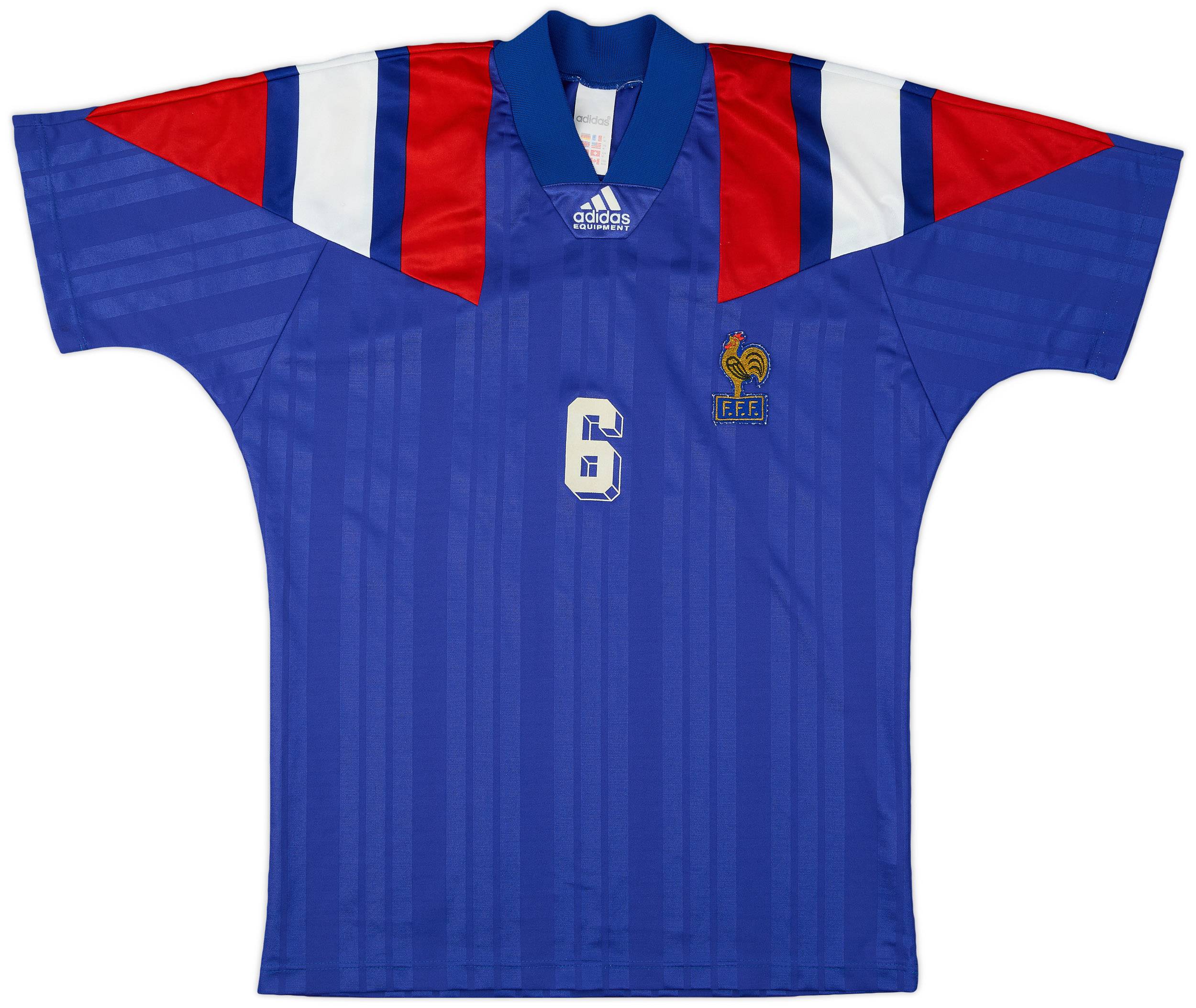 1992-94 France Home Shirt #6 - 6/10 - (L)