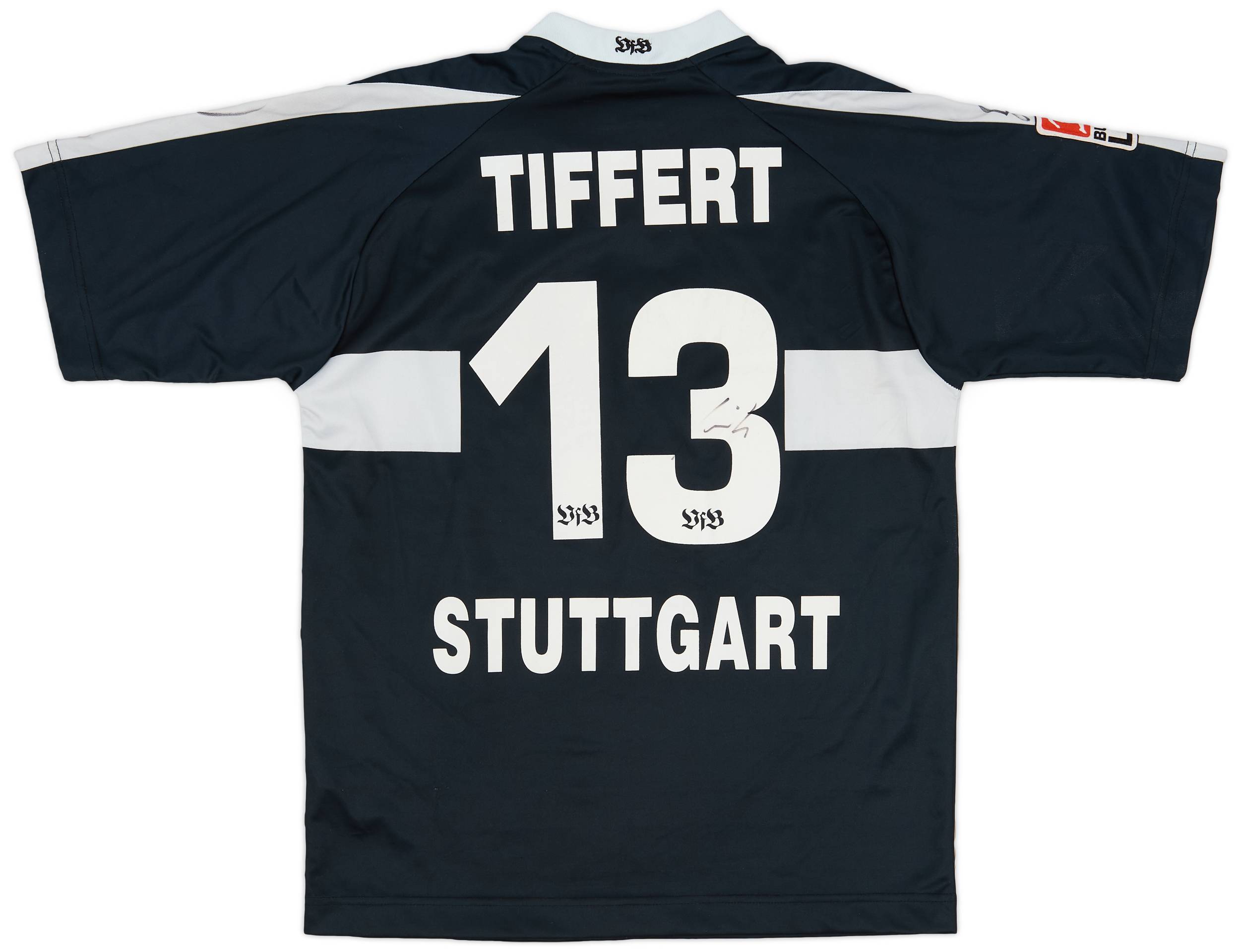 2002-03 Stuttgart Match Issue Signed Away Shirt Tiffert #13