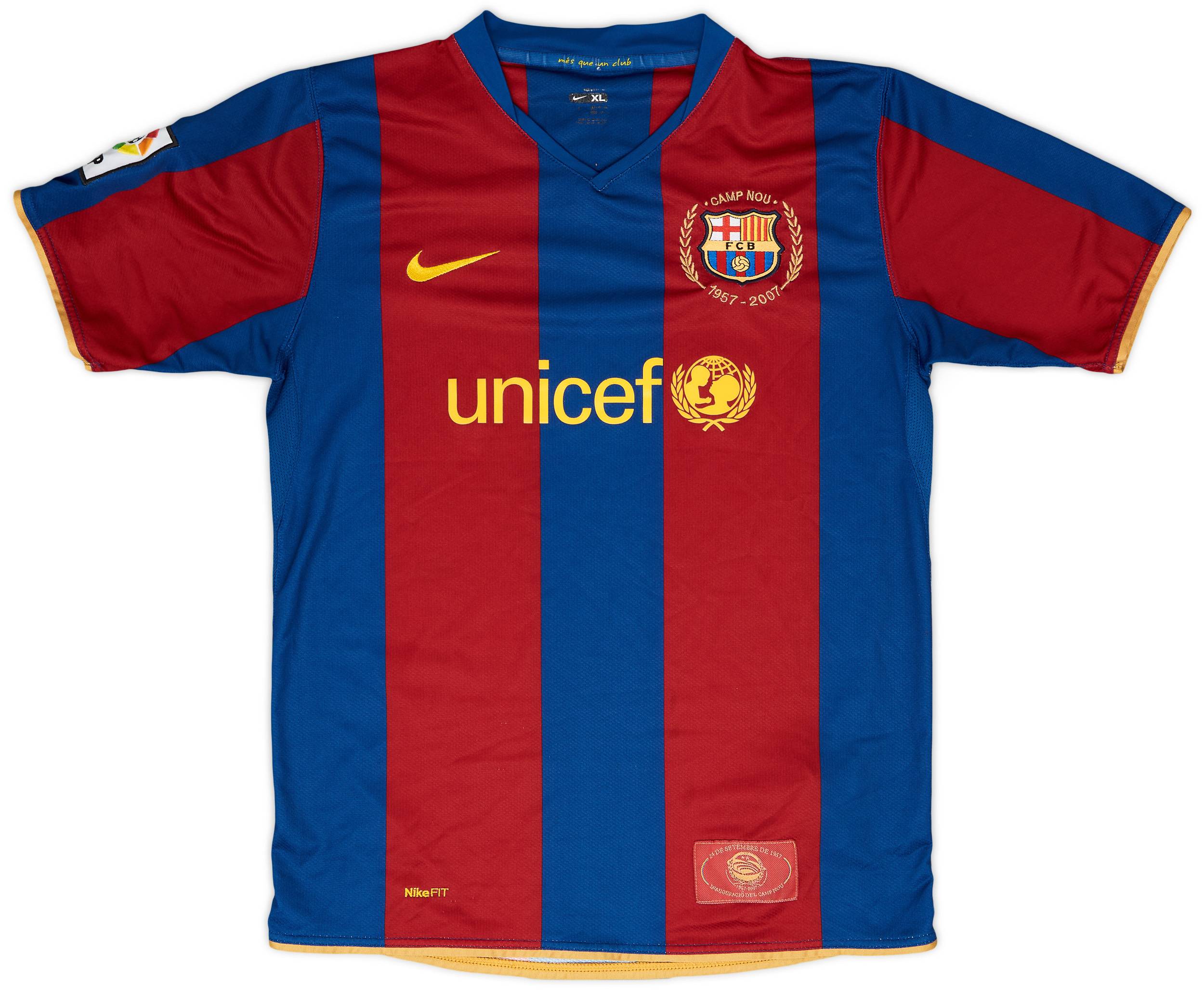 2007-08 Barcelona Home Shirt - 8/10 - (XL.Boys)