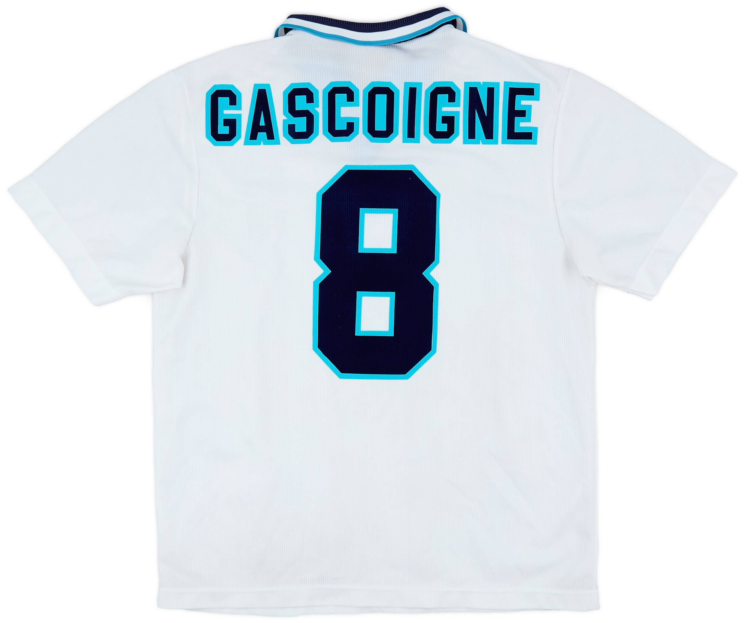 1995-97 England Home Shirt Gascoigne #8 - 8/10 - (L)