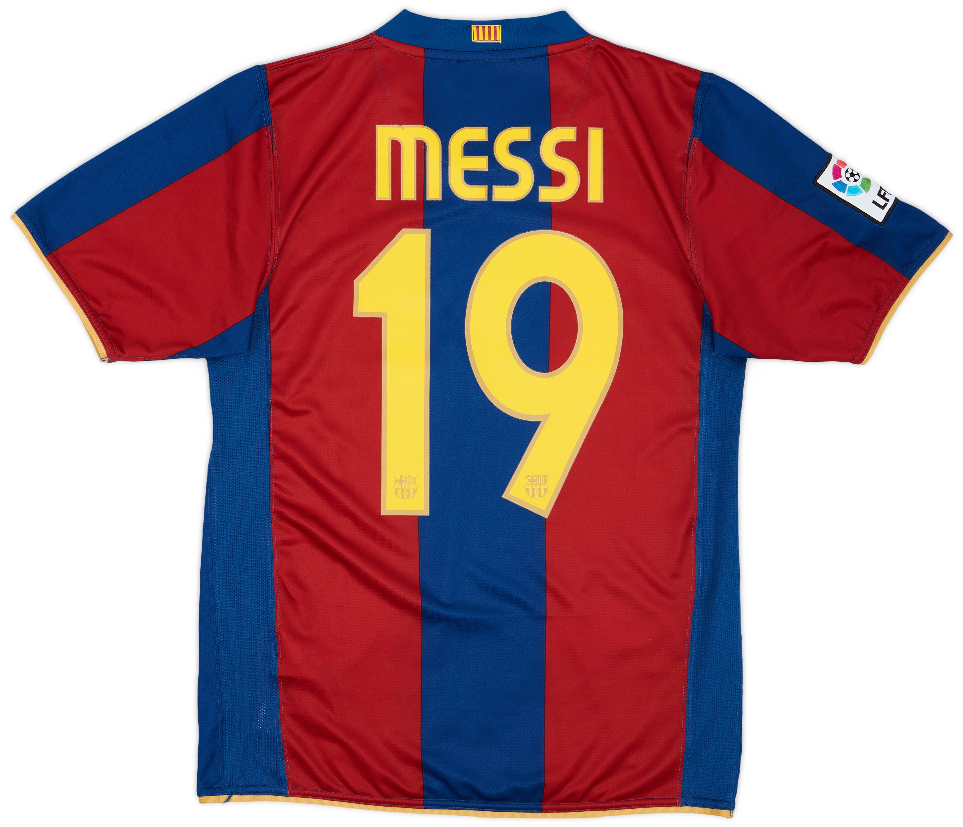 2007-08 Barcelona Home Shirt Messi #19 - 9/10 - (S)