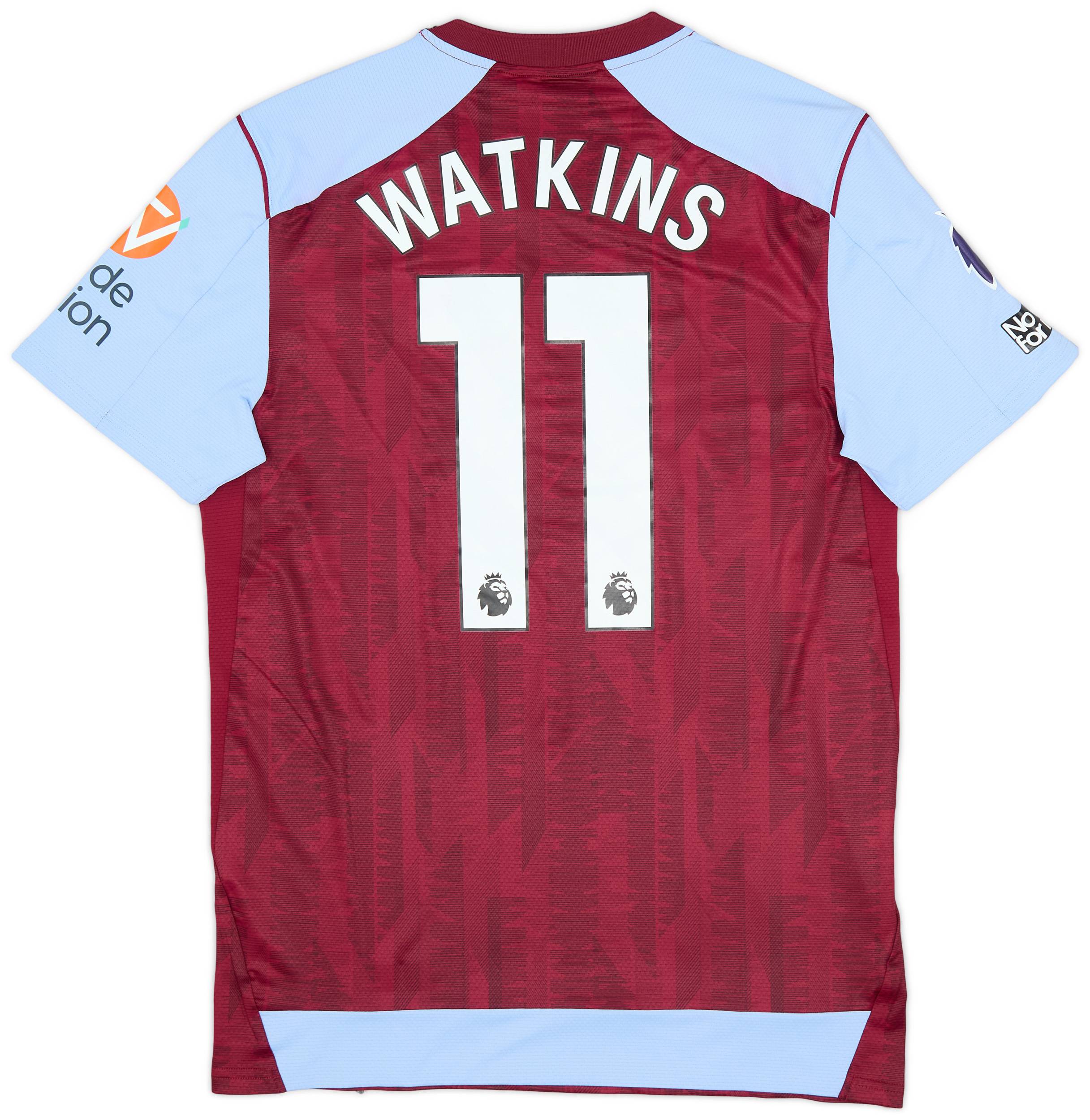 2023-24 Aston Villa Match Issue Home Shirt Watkins #11