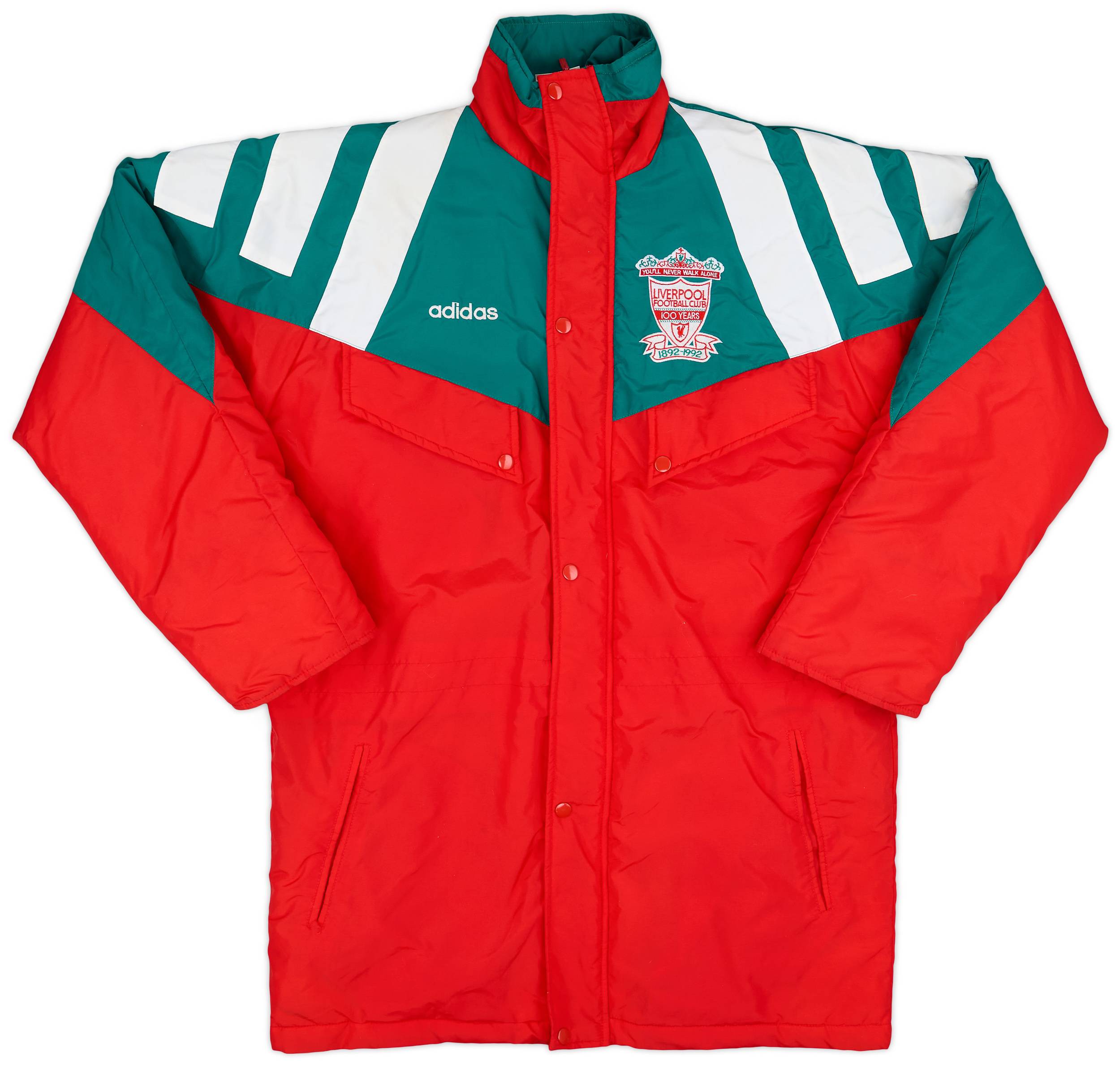 1992-93 Liverpool adidas Centenary Bench Coat - 10/10 - (M)