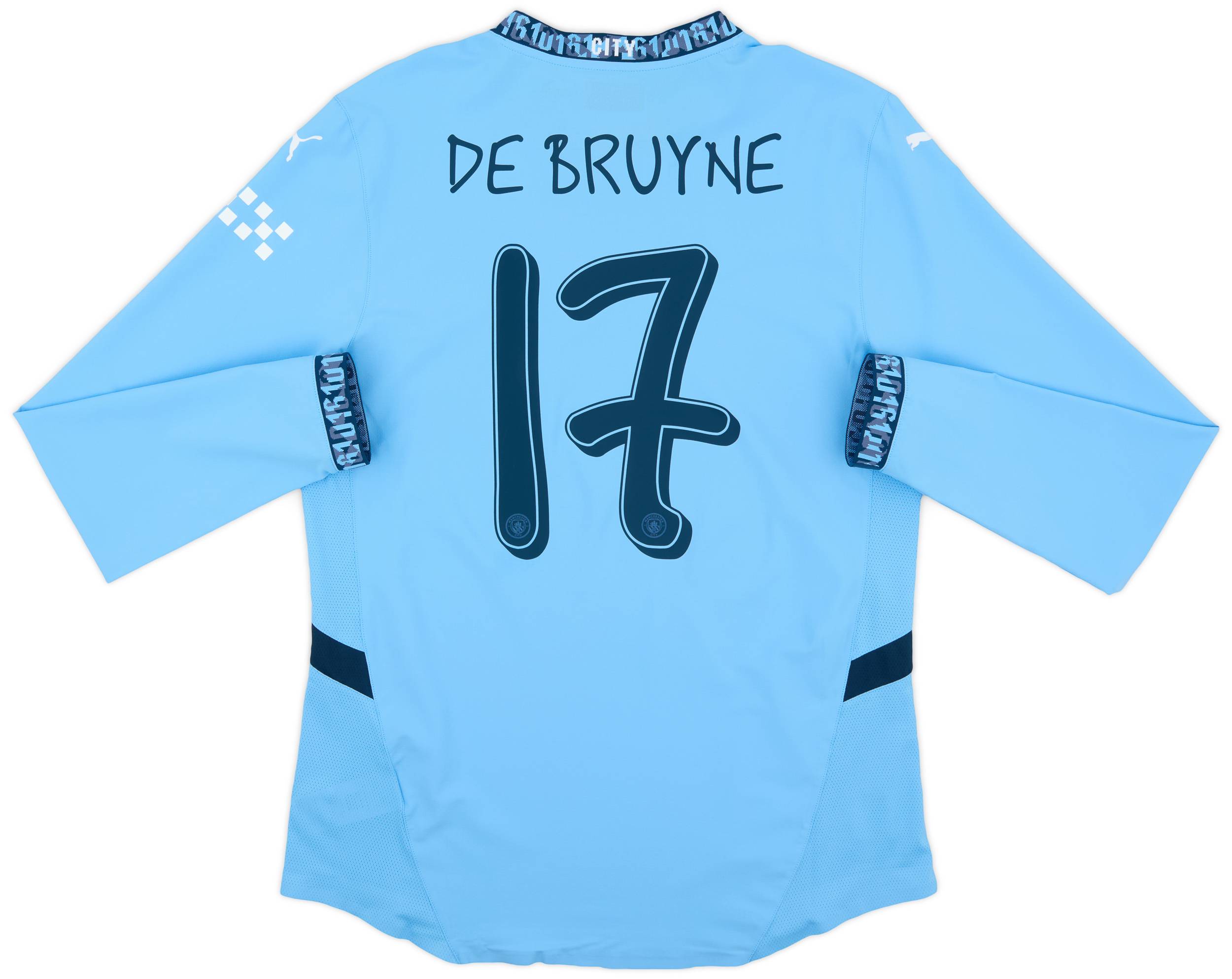 2024-25 Manchester City Authentic Home L/S Shirt De Bruyne #17