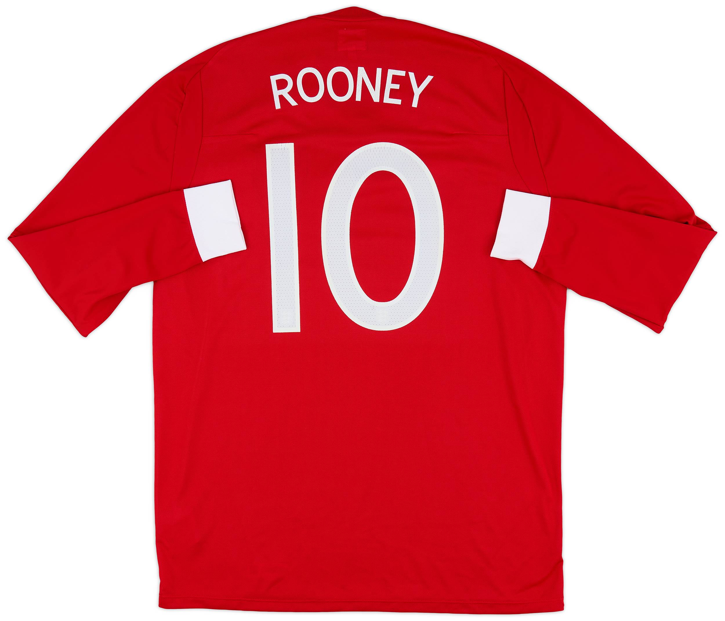 2010-11 England Away L/S Shirt Rooney #10 - 8/10 - (L)