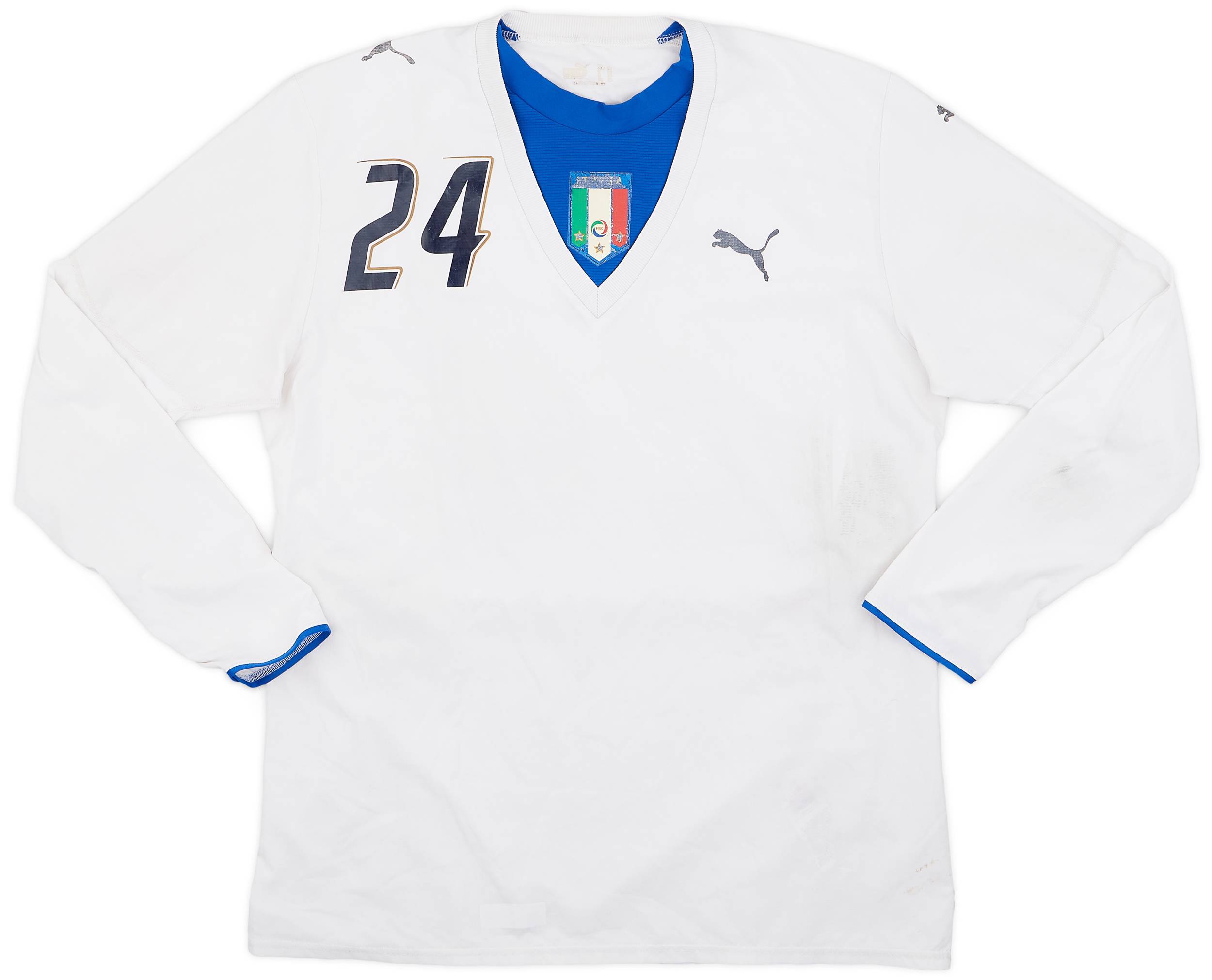 2006 Italy Player Issue Away L/S Shirt #24 - 3/10 - (XL)