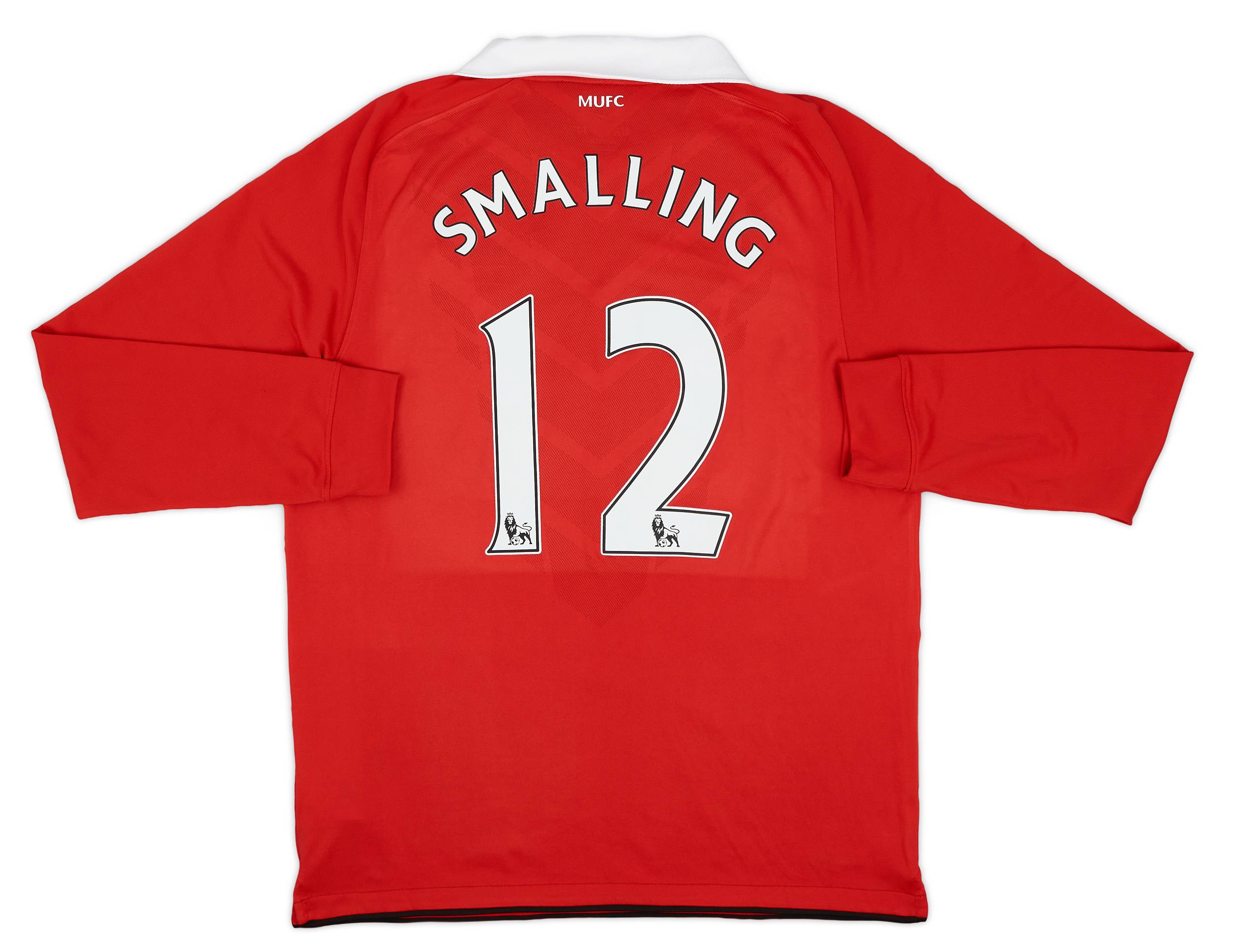 2010-11 Manchester United Home L/S Shirt Smalling #12 - 8/10 - (L)