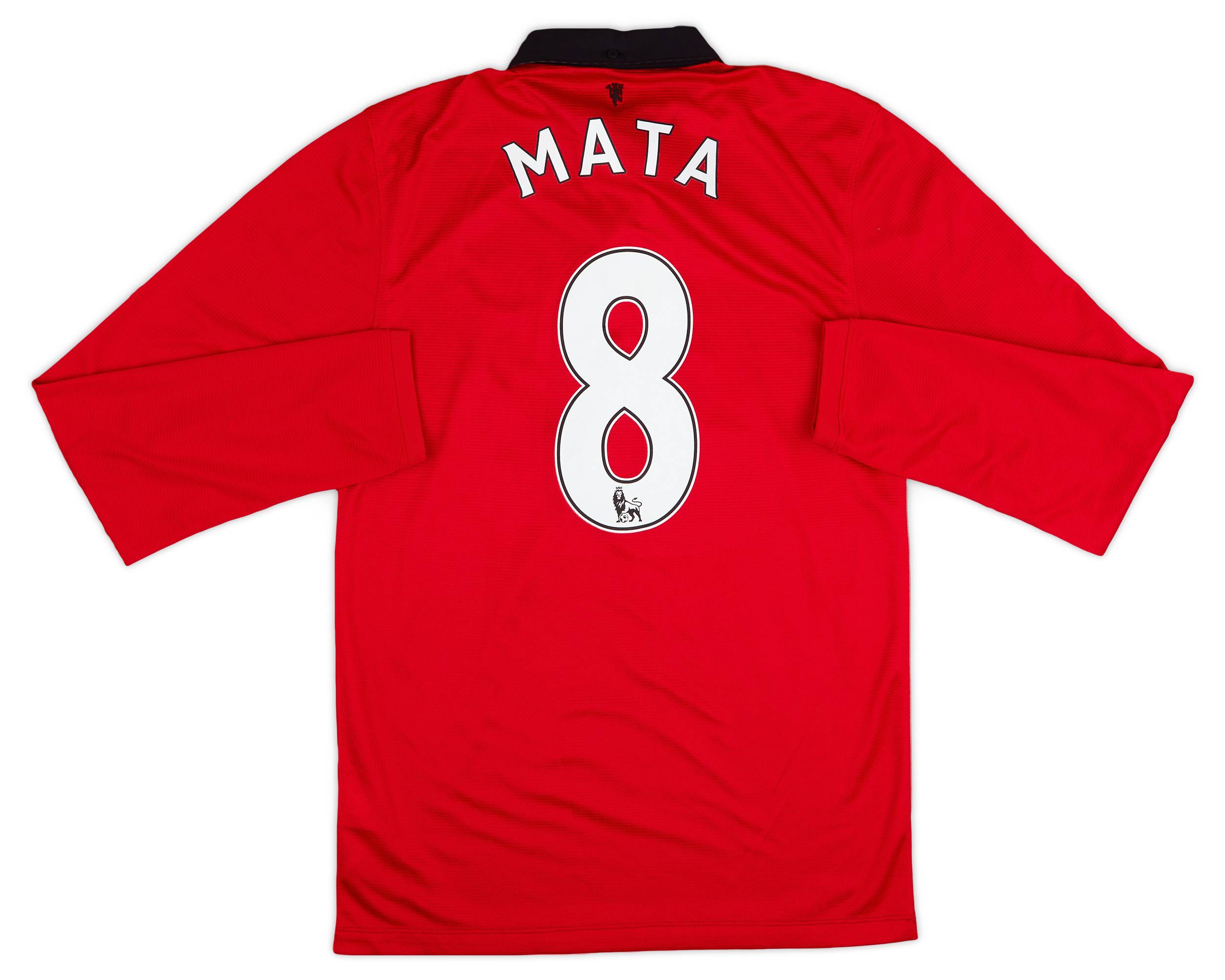 2013-14 Manchester United Home L/S Shirt Mata #8 - 9/10 - (S)