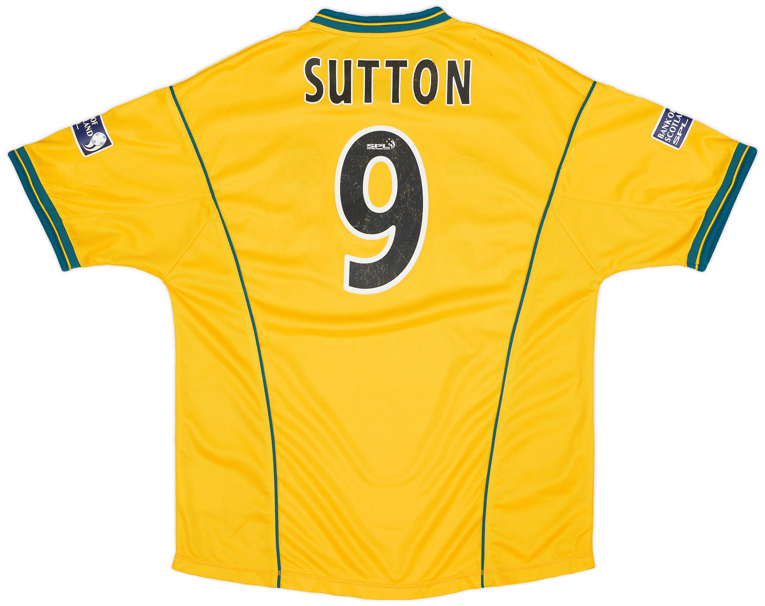 2000-02 Celtic Away Shirt Sutton #9 - 5/10 - (XL)