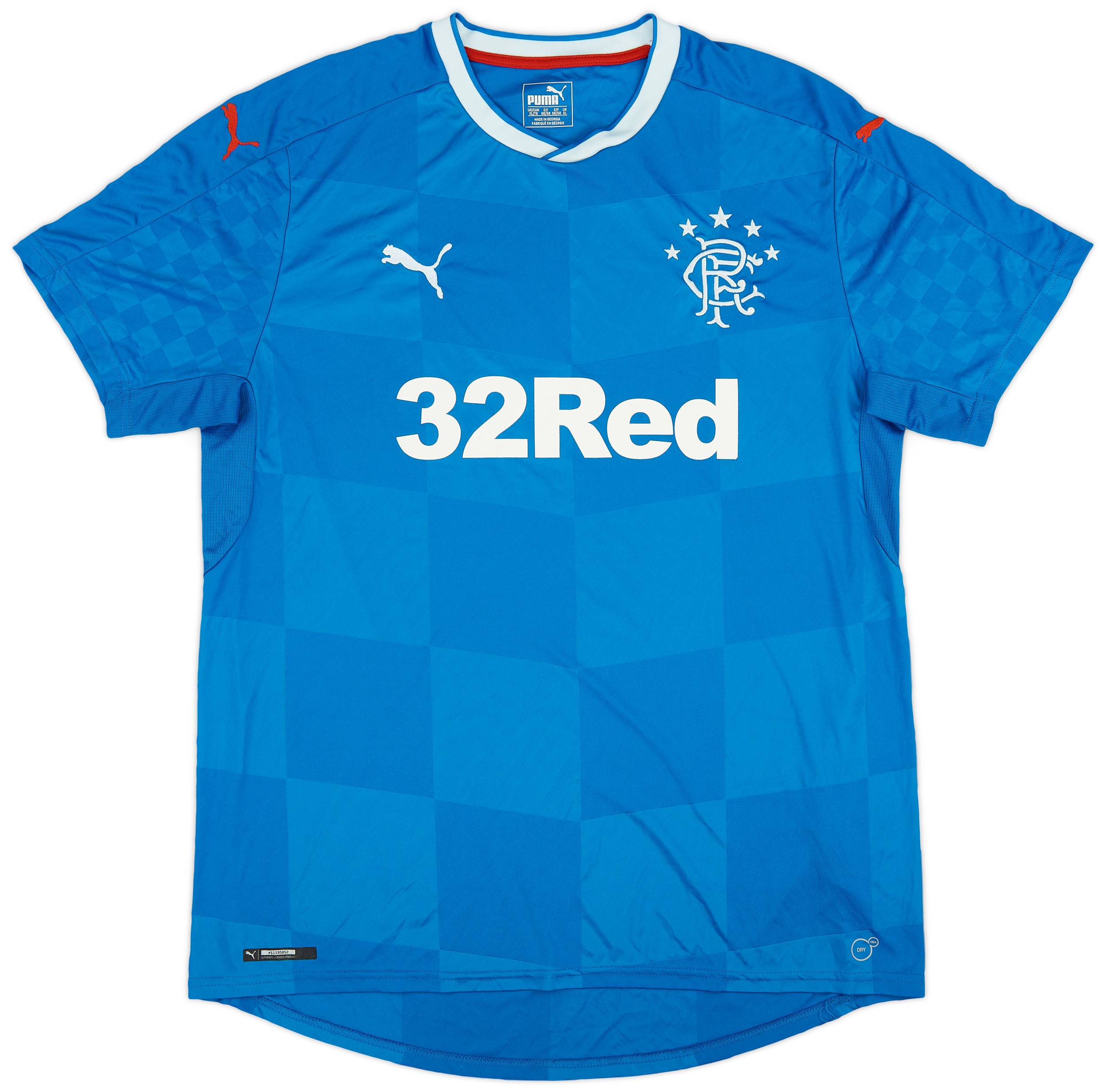 2016-18 Rangers Home Shirt - 8/10 - (XL)